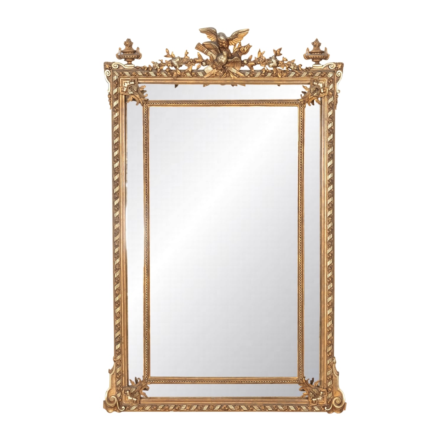 19th Century French Louis XVI Style Giltwood Pareclose Mirror