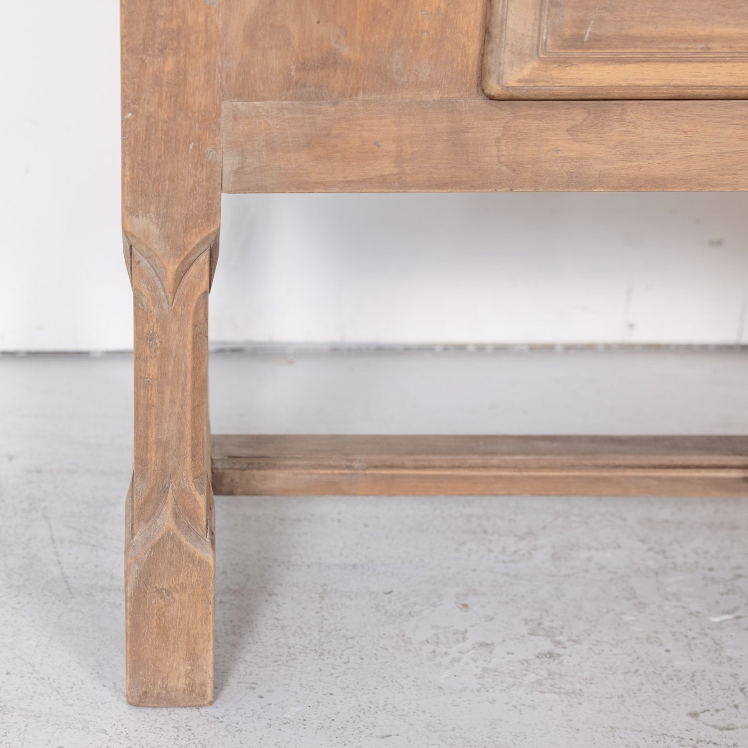 19th Century Bleached Walnut French Gothic Style Coffee Table or Side Table with Drawer