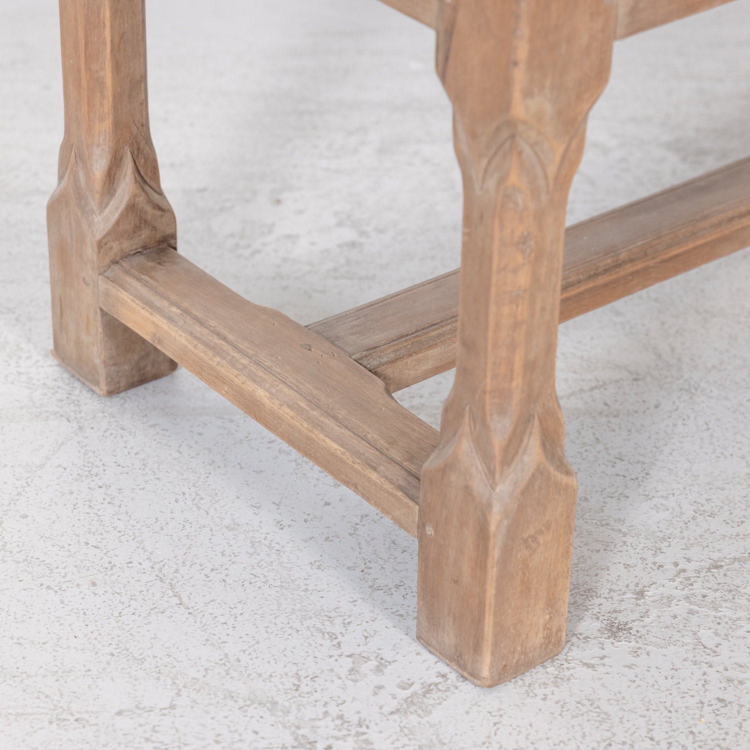 19th Century Bleached Walnut French Gothic Style Coffee Table or Side Table with Drawer