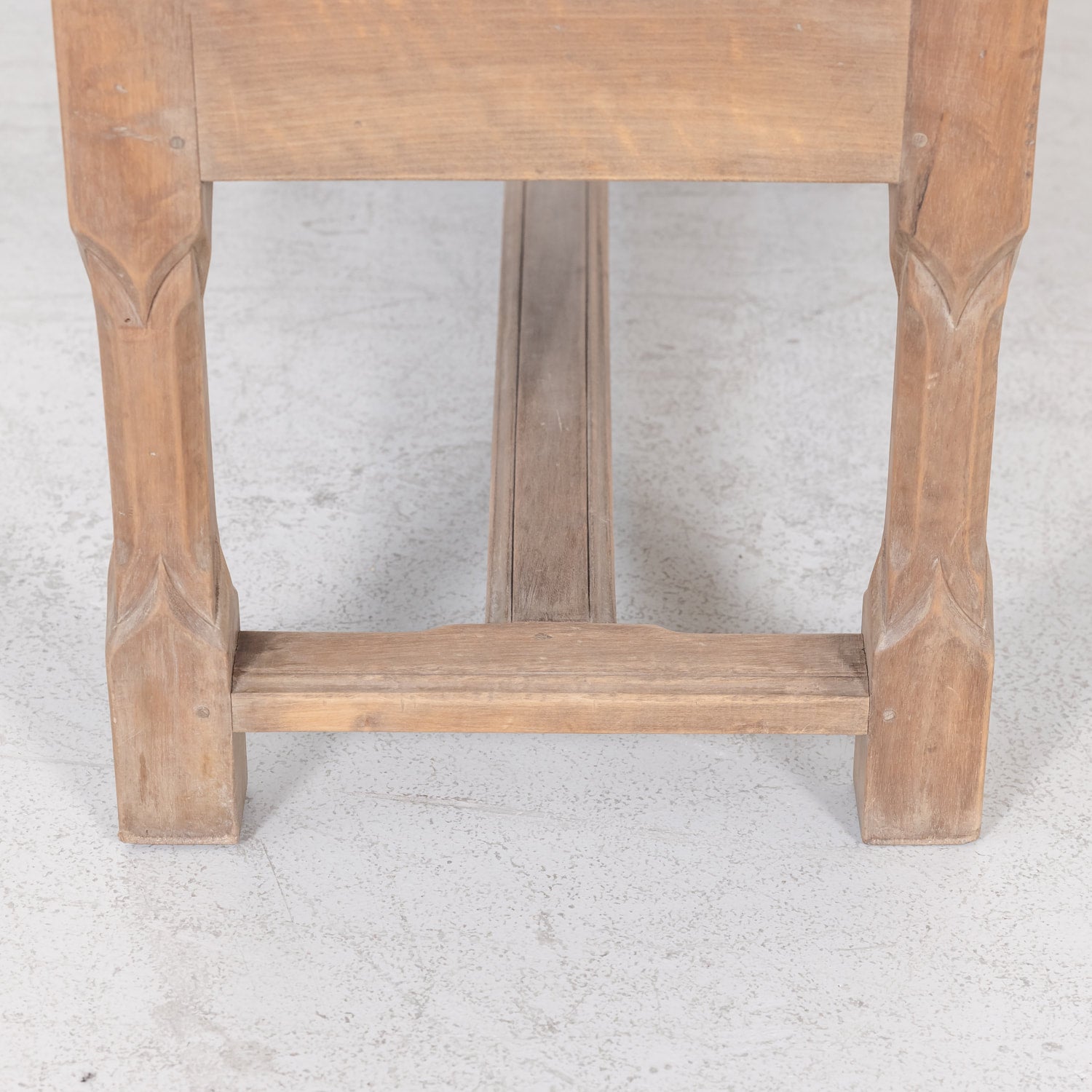 19th Century Bleached Walnut French Gothic Style Coffee Table or Side Table with Drawer