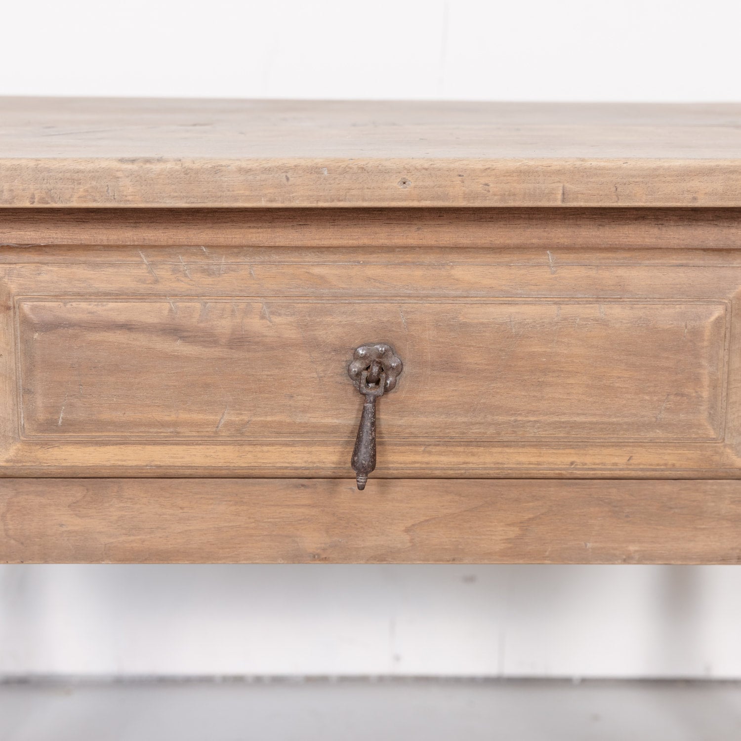 19th Century Bleached Walnut French Gothic Style Coffee Table or Side Table with Drawer