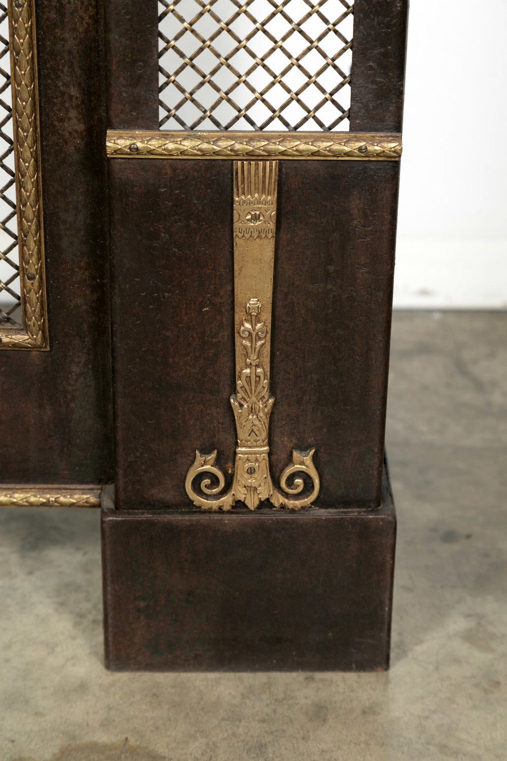 French Louis XVI Style Wrought Iron Radiator Cover or Console with Marble Top