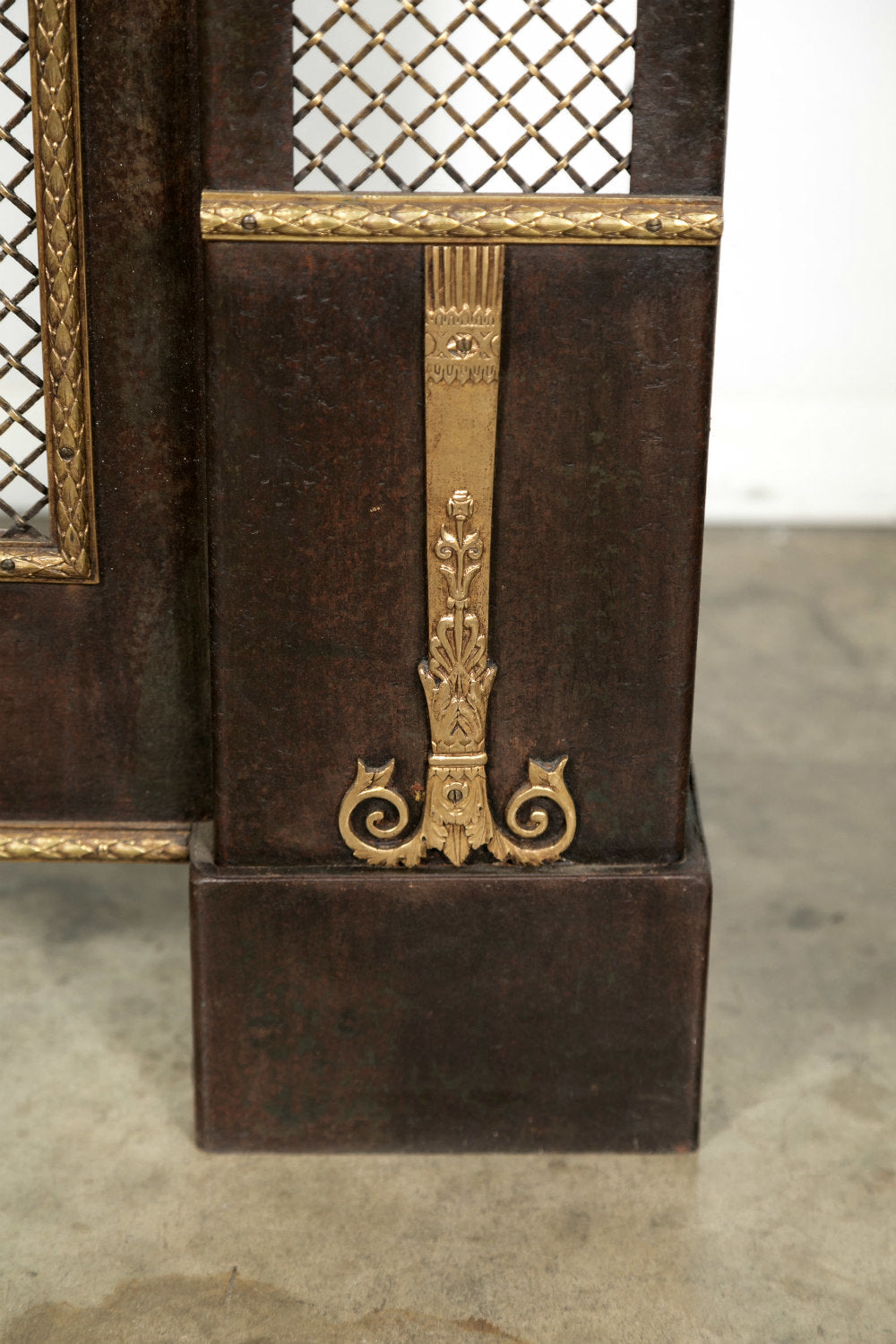 French Louis XVI Style Wrought Iron Radiator Cover or Console with Marble Top