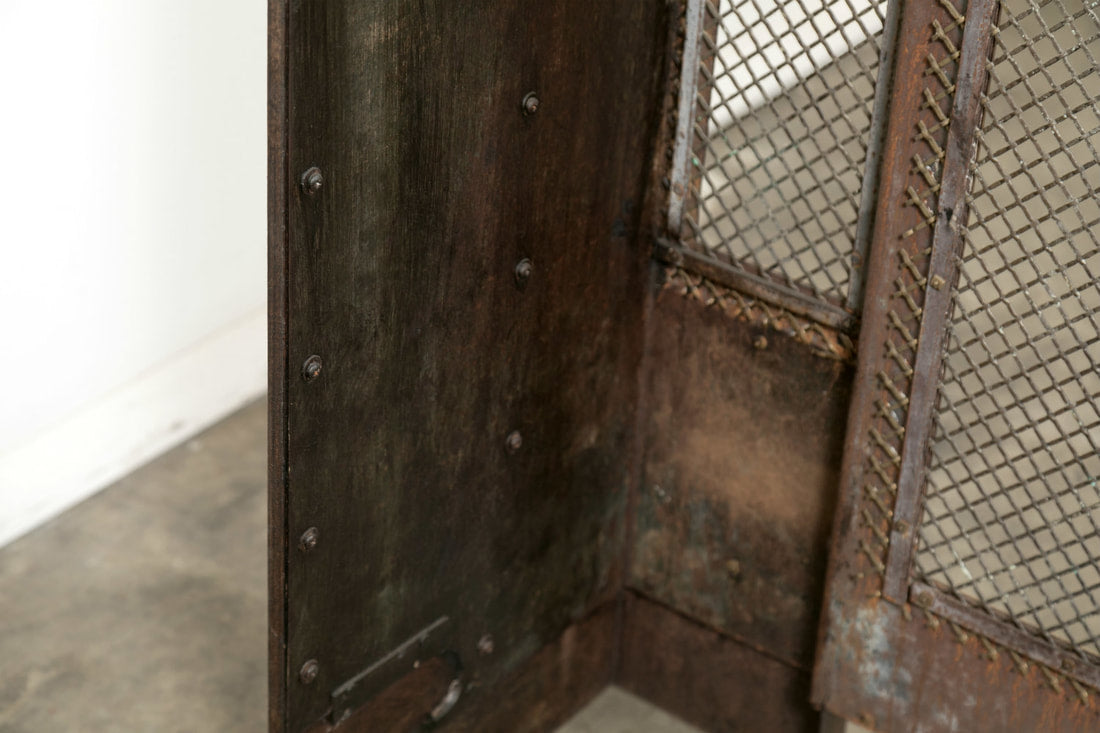 French Louis XVI Style Wrought Iron Radiator Cover or Console with Marble Top