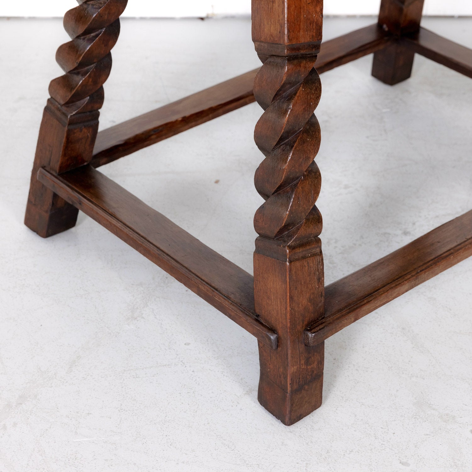 Rustic 18th Century Spanish Baroque Period Walnut Side Table