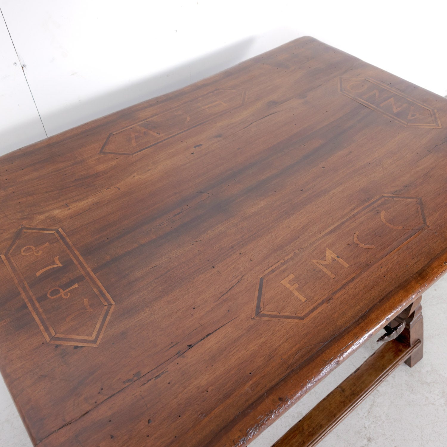 Rustic 18th Century Spanish Baroque Period Walnut Side Table