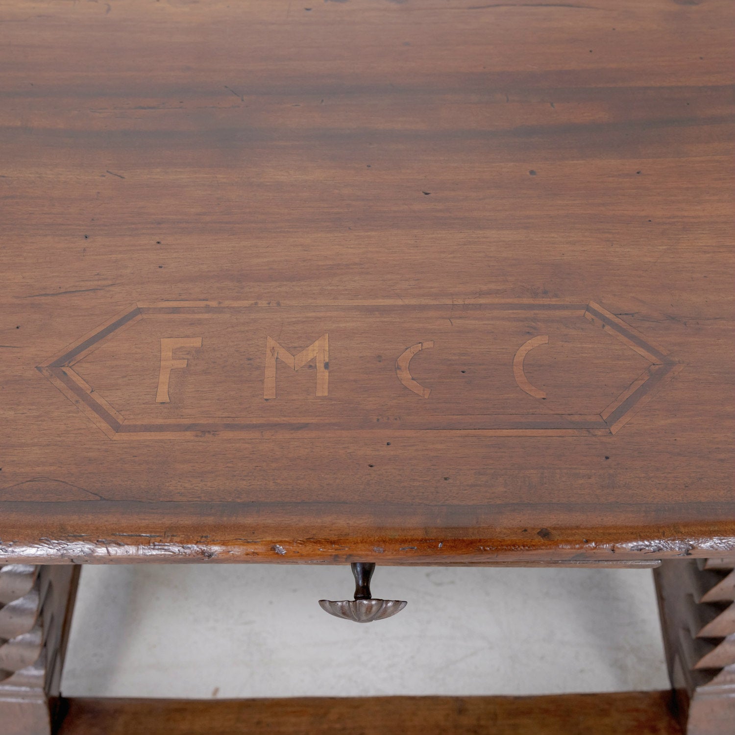 Rustic 18th Century Spanish Baroque Period Walnut Side Table