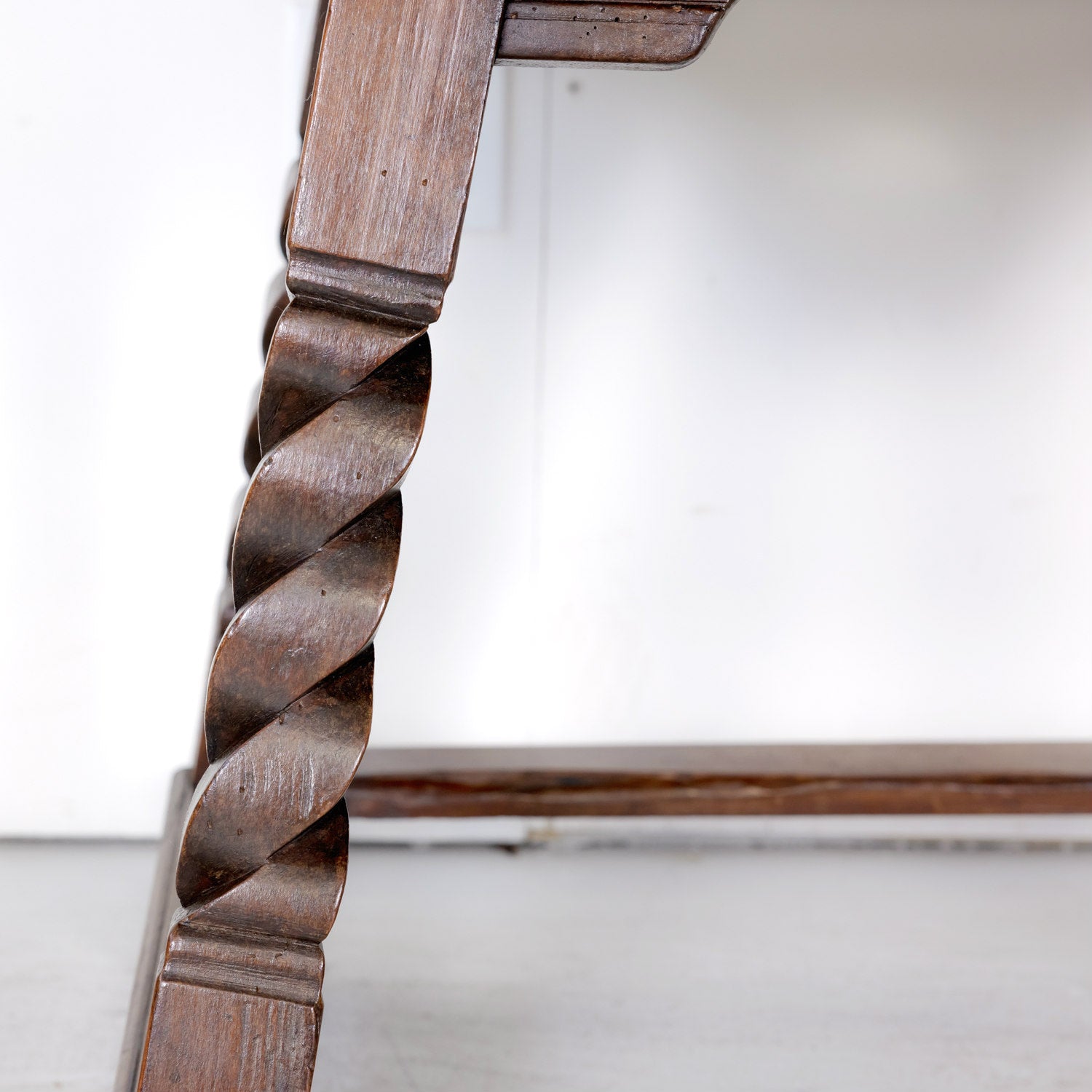 Rustic 18th Century Spanish Baroque Period Walnut Side Table