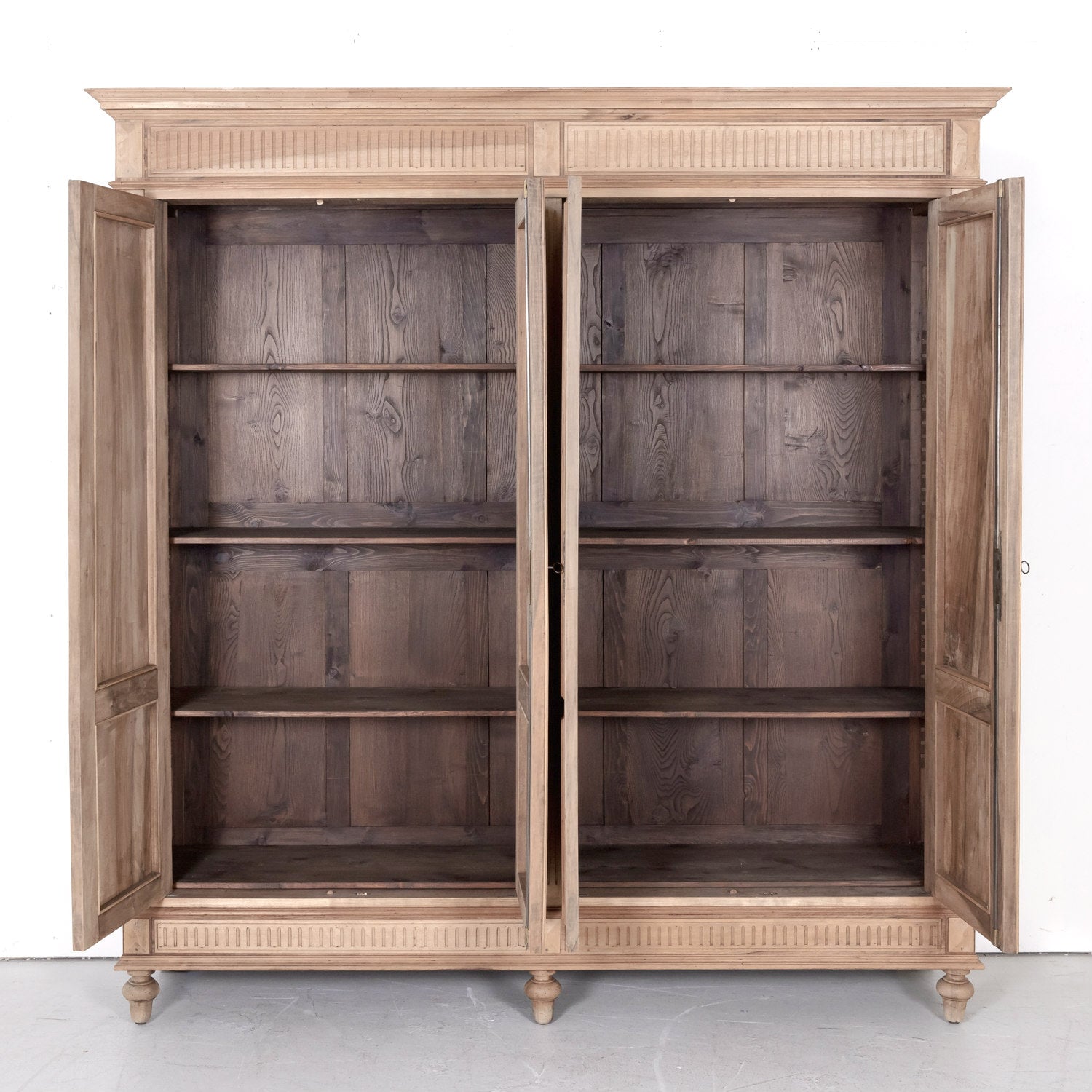 Large 19th Century French Renaissance Revival Bleached Placard or Armoire