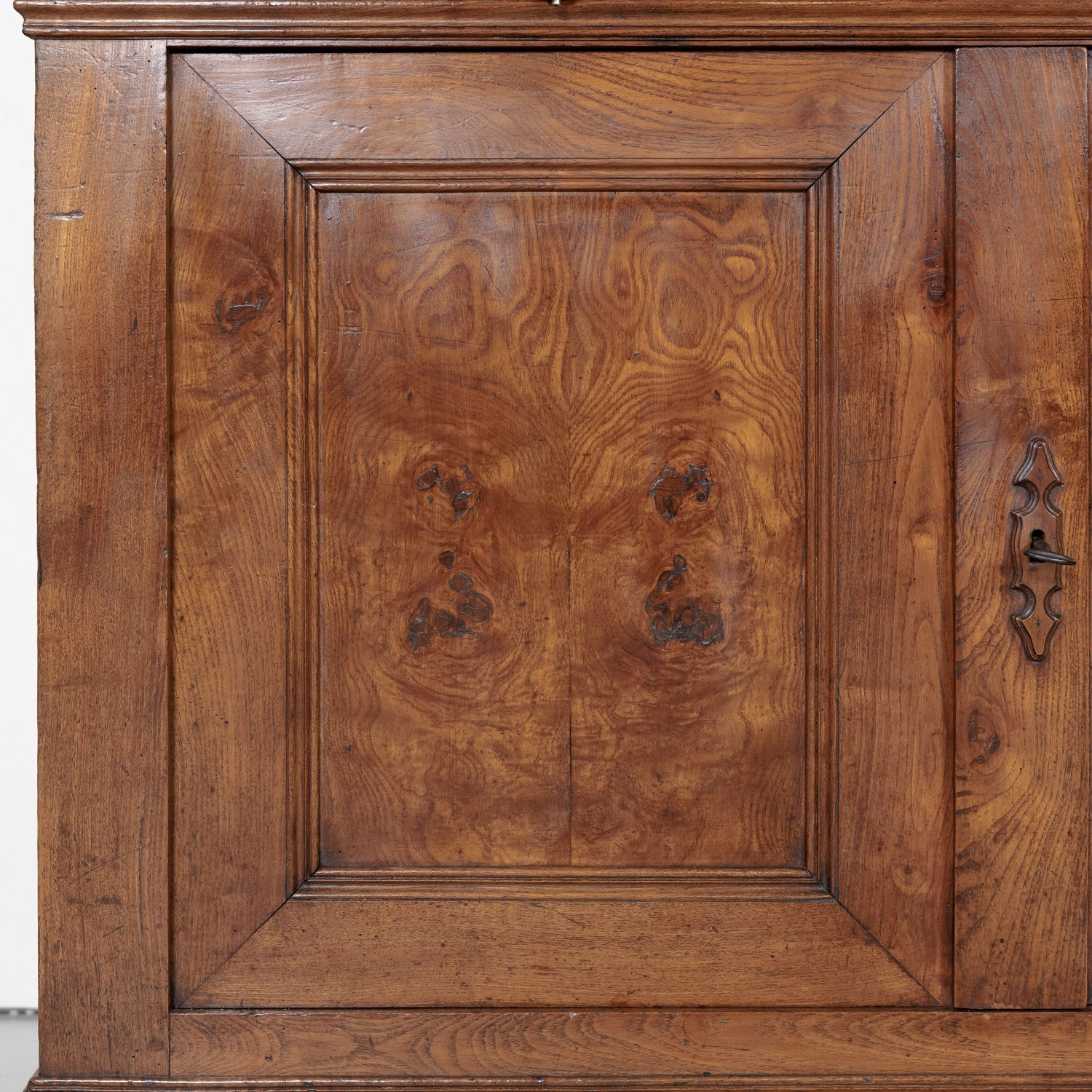 Large 19th Century French Louis Philippe Period Chestnut and Burled Chestnut Buffet Deux Corps