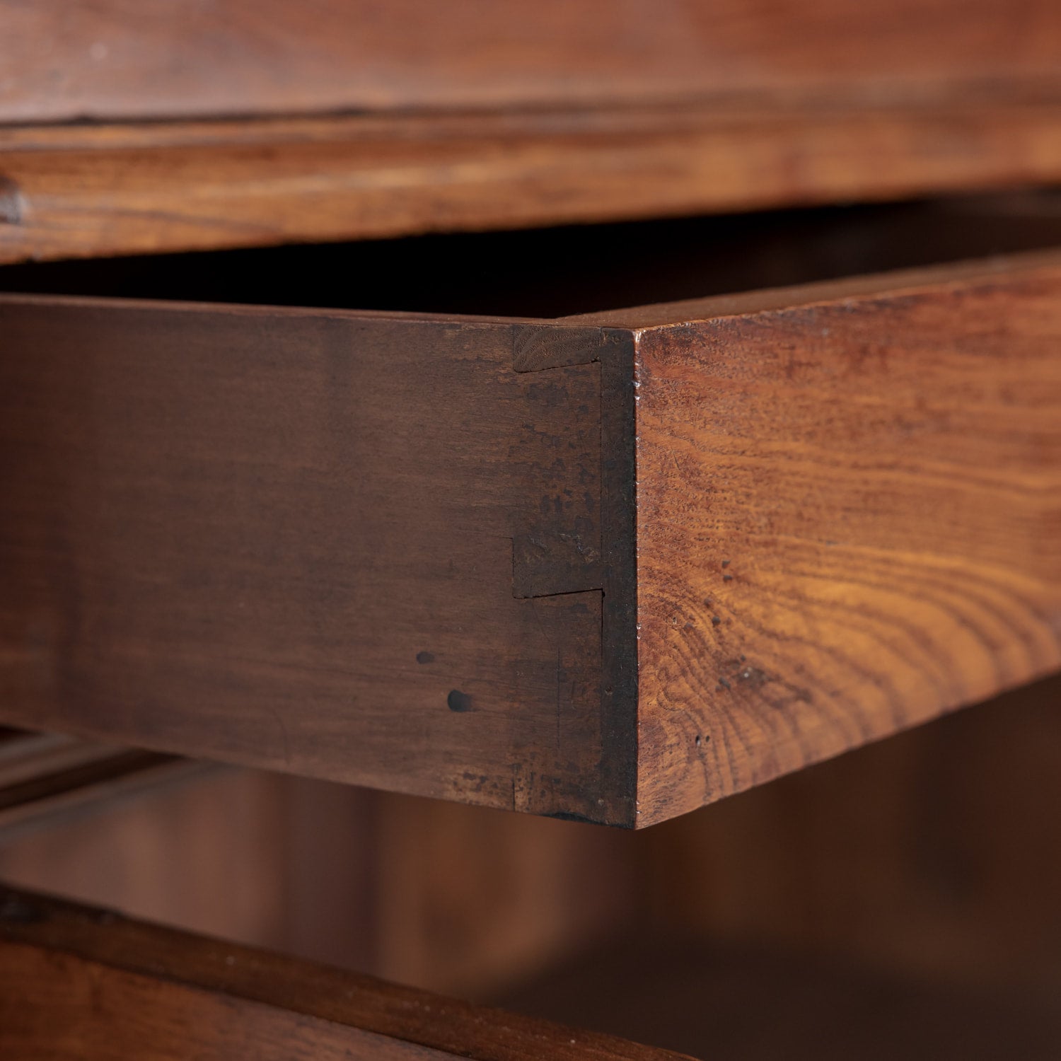 Large 19th Century French Louis Philippe Period Chestnut and Burled Chestnut Buffet Deux Corps