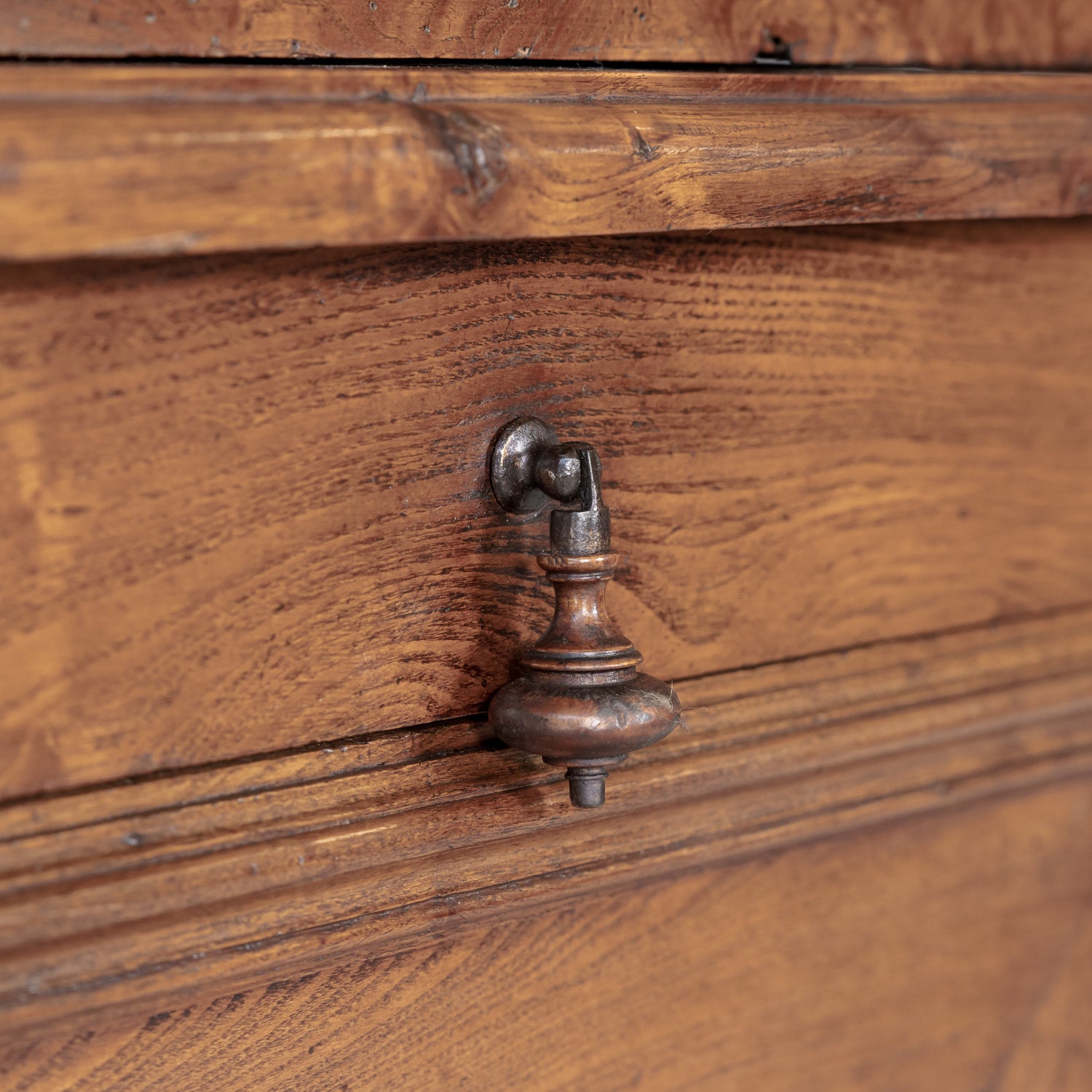 Large 19th Century French Louis Philippe Period Chestnut and Burled Chestnut Buffet Deux Corps