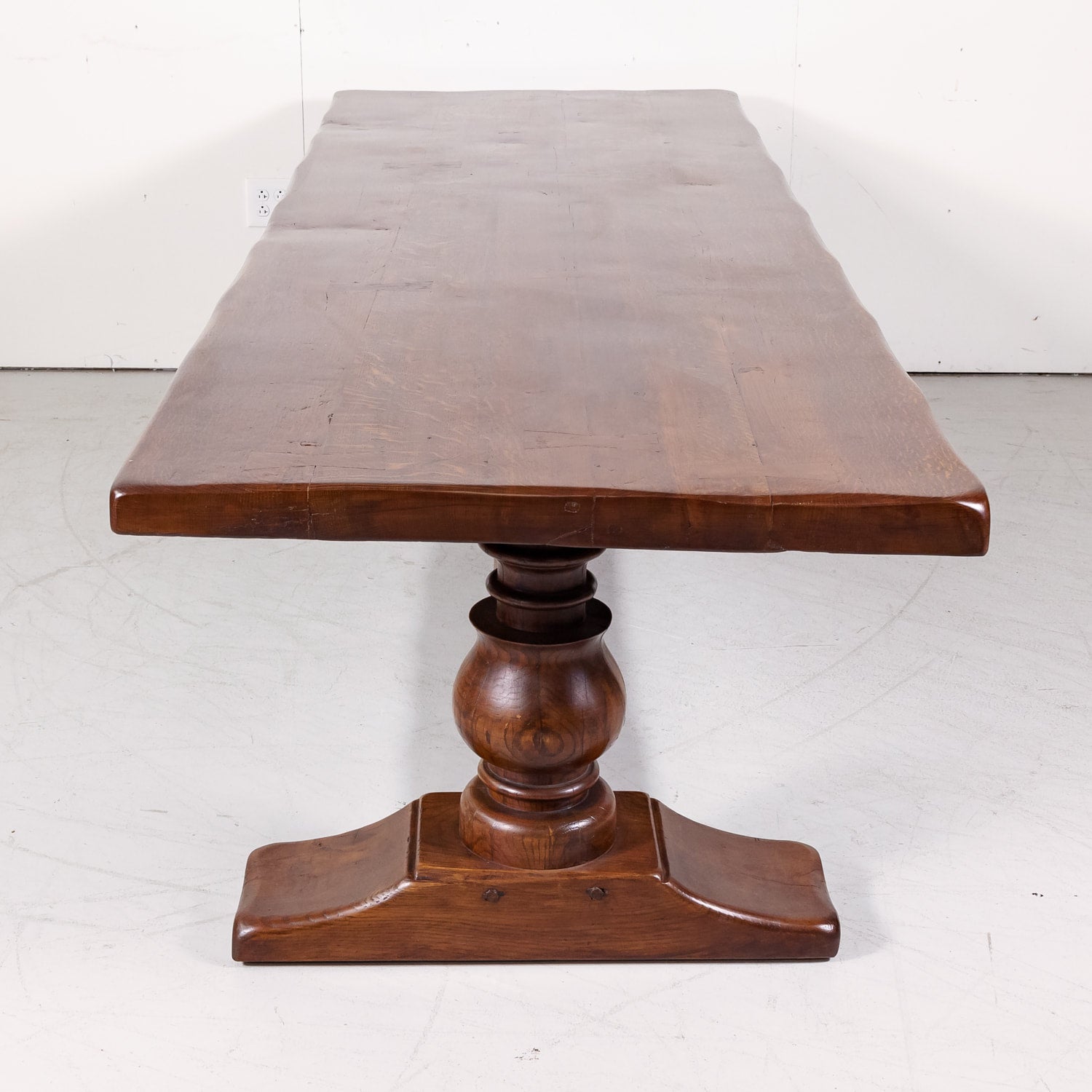 Large Antique French Oak Monastery Trestle Dining Table