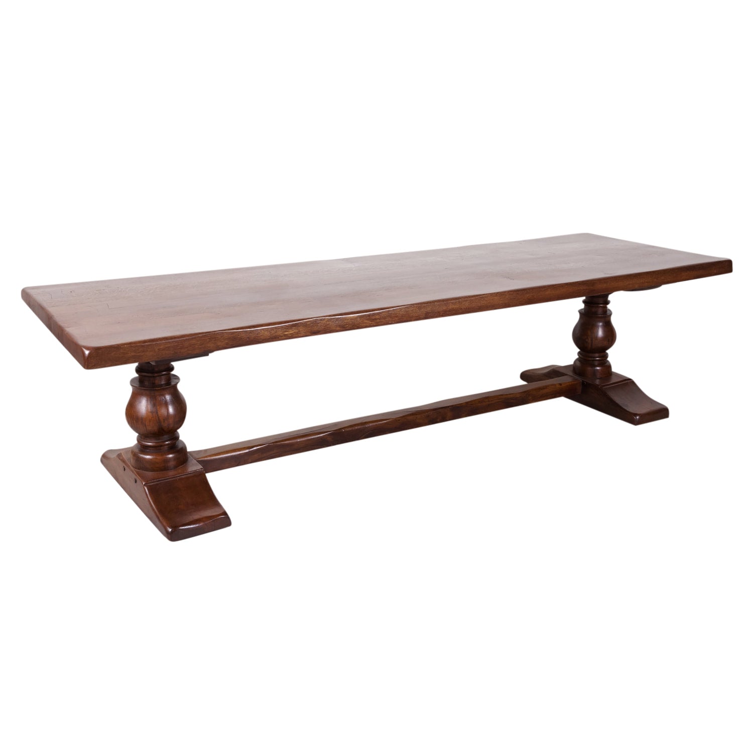 Large Antique French Oak Monastery Trestle Dining Table