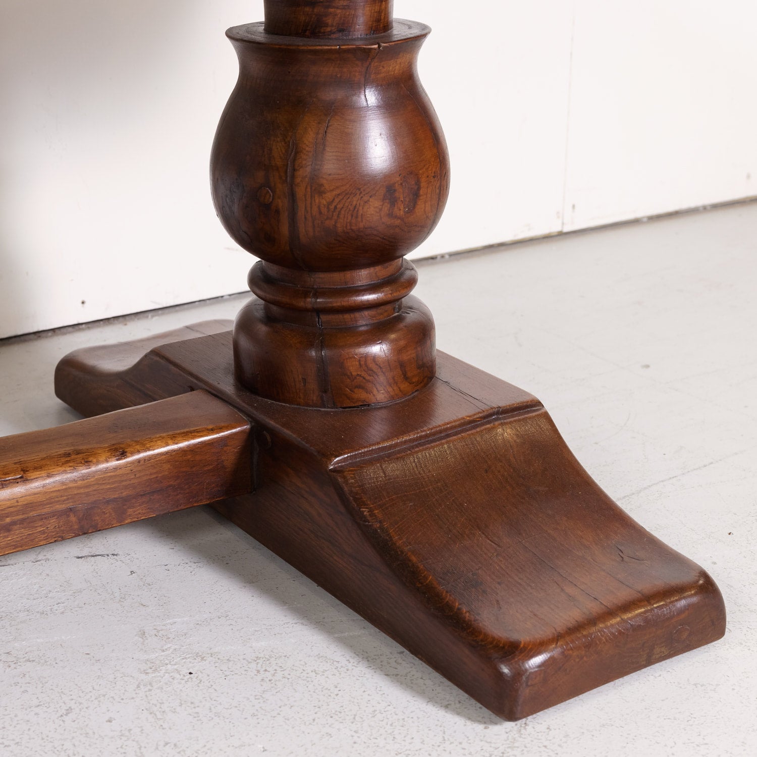 Large Antique French Oak Monastery Trestle Dining Table
