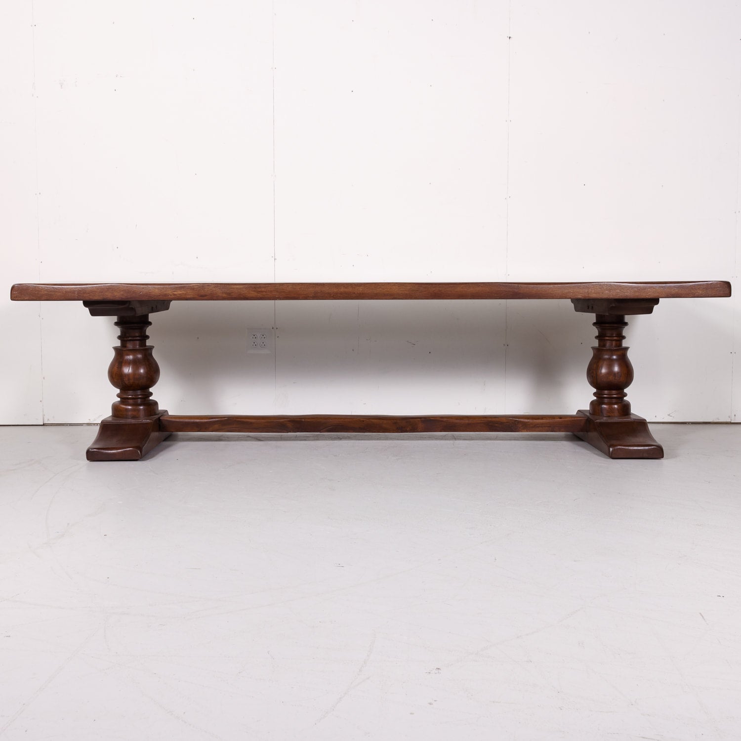 Large Antique French Oak Monastery Trestle Dining Table