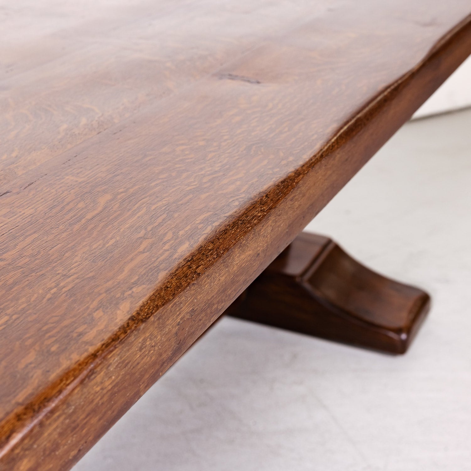 Large Antique French Oak Monastery Trestle Dining Table