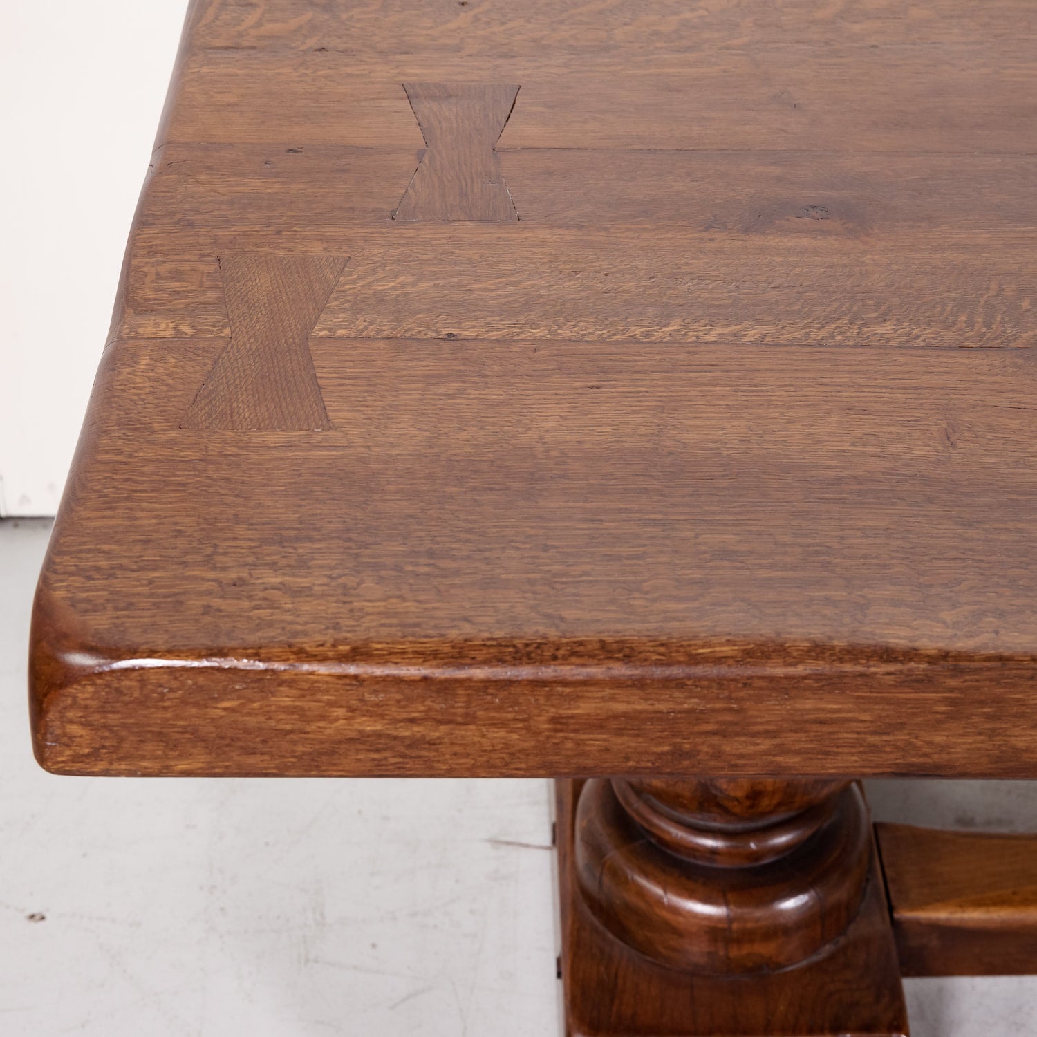 Large Antique French Oak Monastery Trestle Dining Table