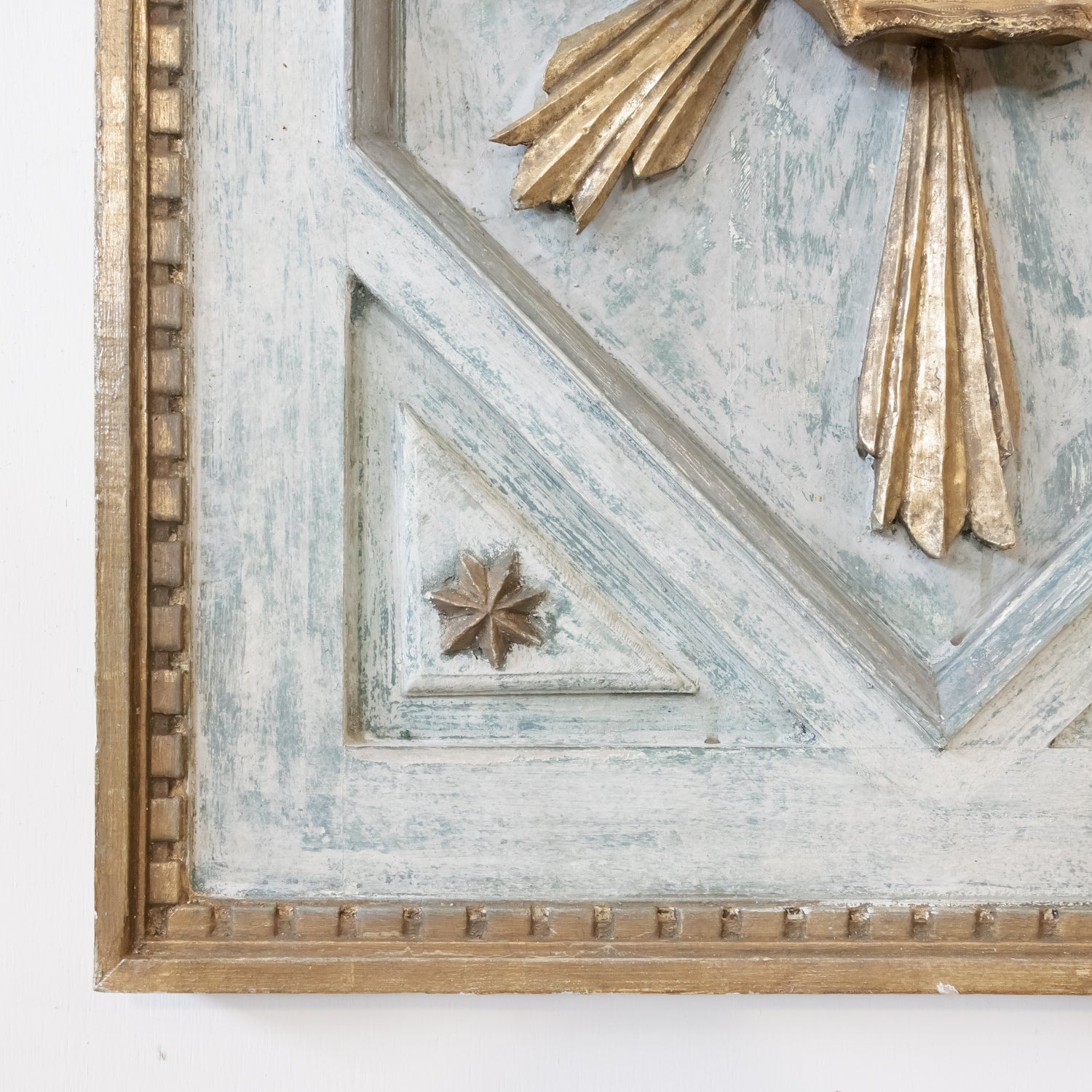 Framed Italian Gold and Silver Leaf Sunburst Panels Pair