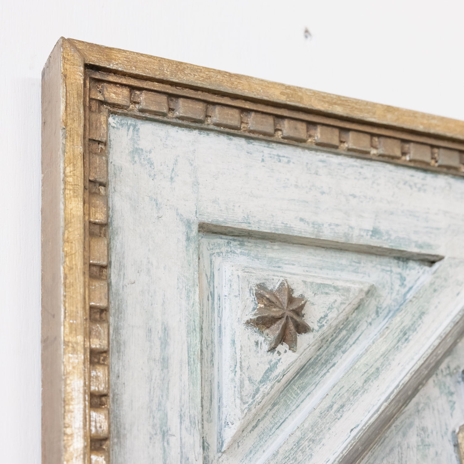 Framed Italian Gold and Silver Leaf Sunburst Panels Pair