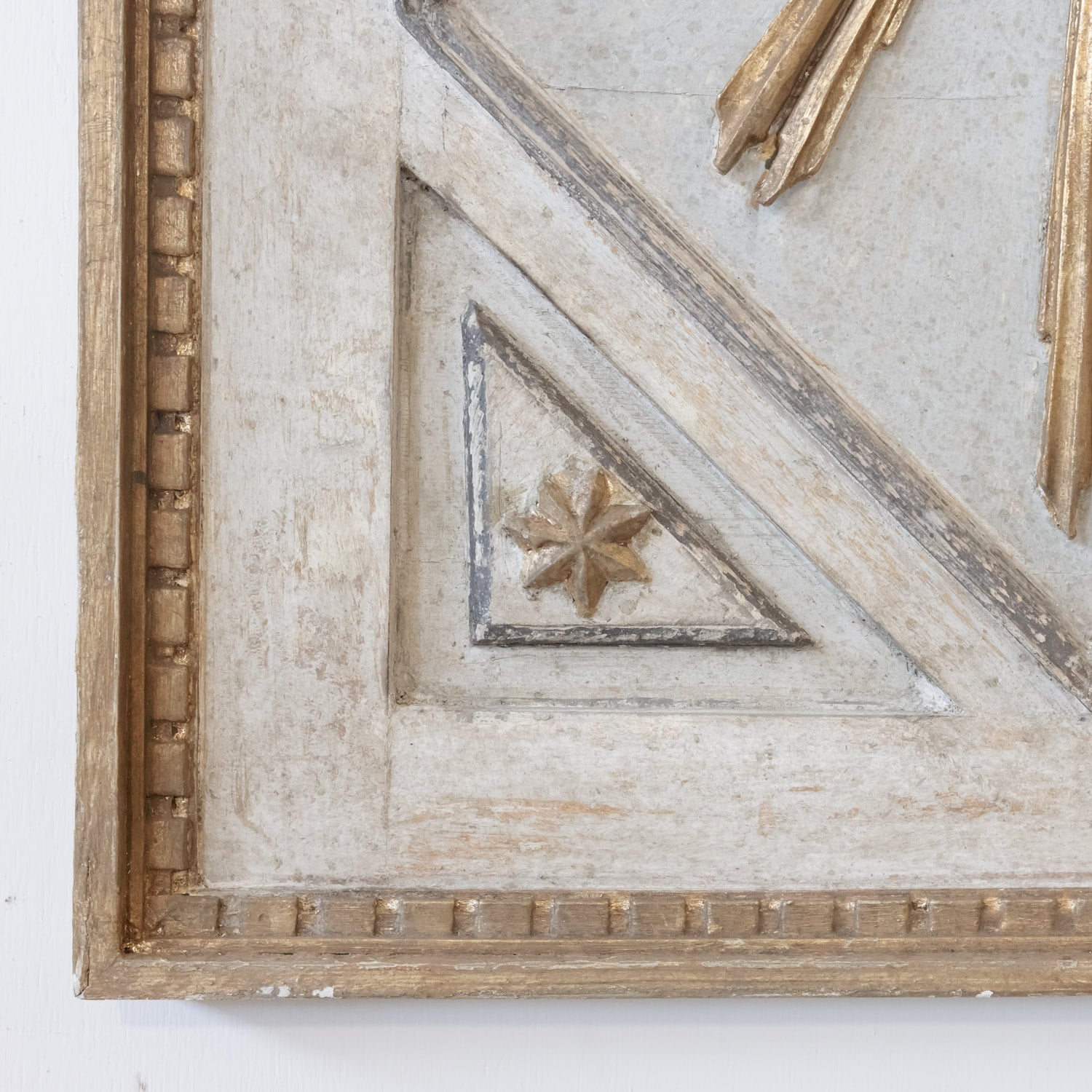Framed Italian Gold and Silver Leaf Sunburst Panels Pair