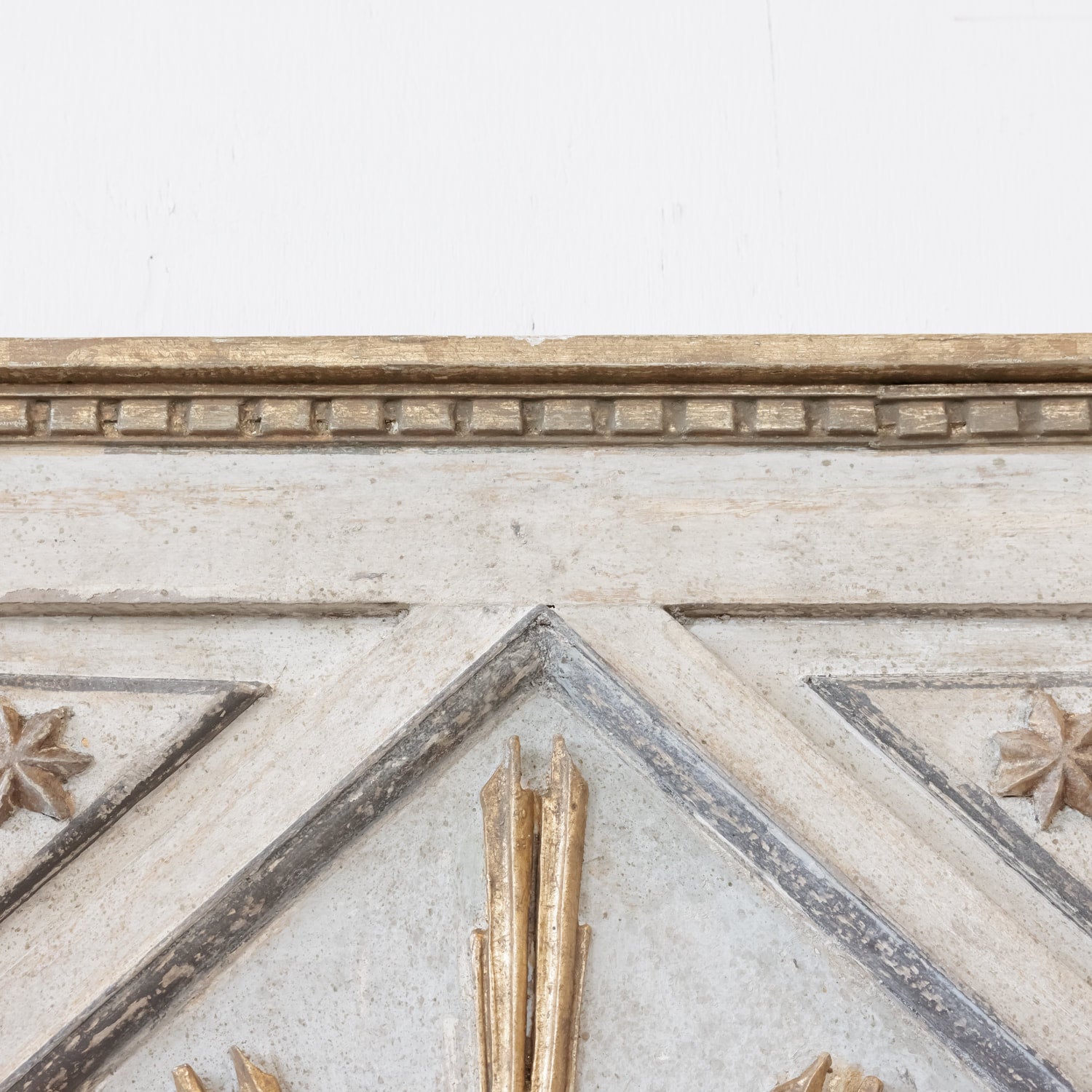 Framed Italian Gold and Silver Leaf Sunburst Panels Pair