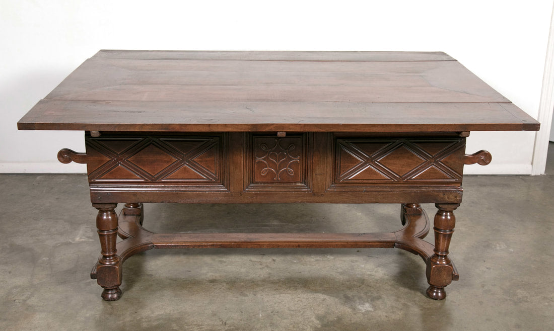 18th Century Sold Cherry Country French Draw Leaf Work or Pantry Table