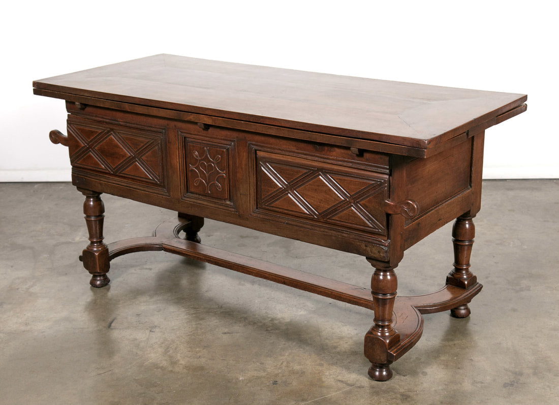 18th Century Sold Cherry Country French Draw Leaf Work or Pantry Table