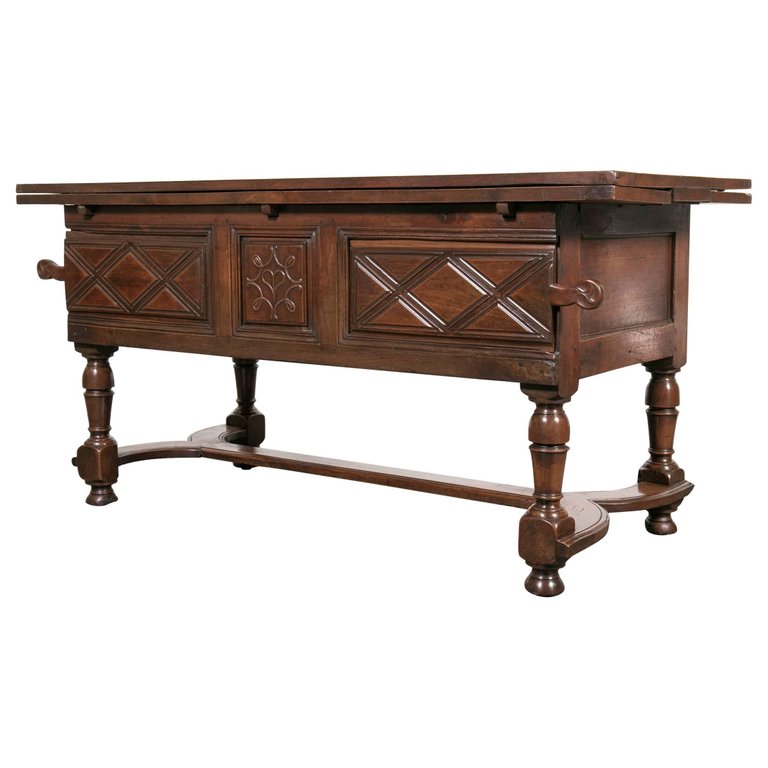 18th Century Sold Cherry Country French Draw Leaf Work or Pantry Table