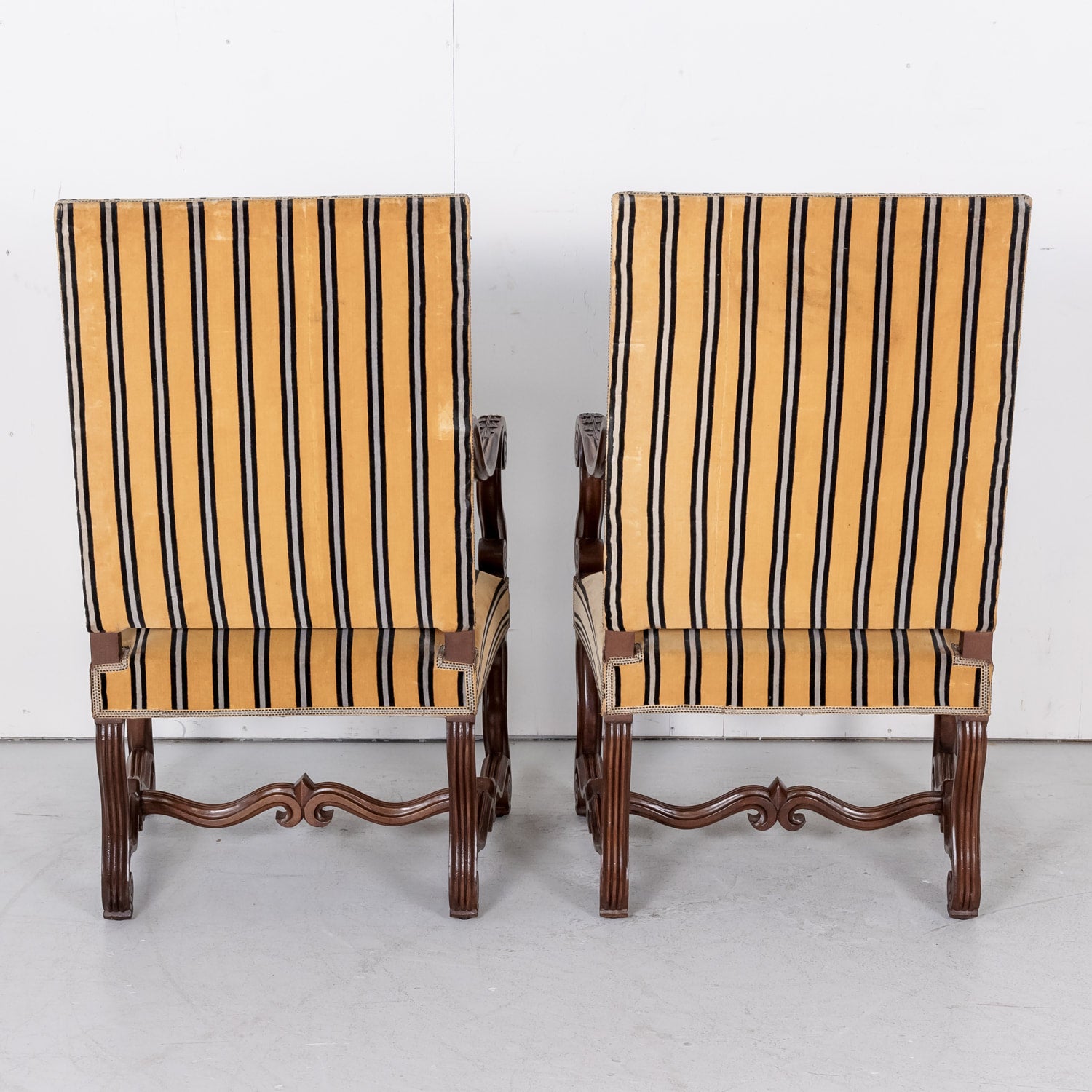 Louis XIV Pair of Oversize Fireside Arm Chairs