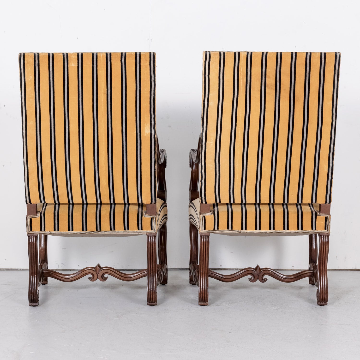 Louis XIV Pair of Oversize Fireside Arm Chairs