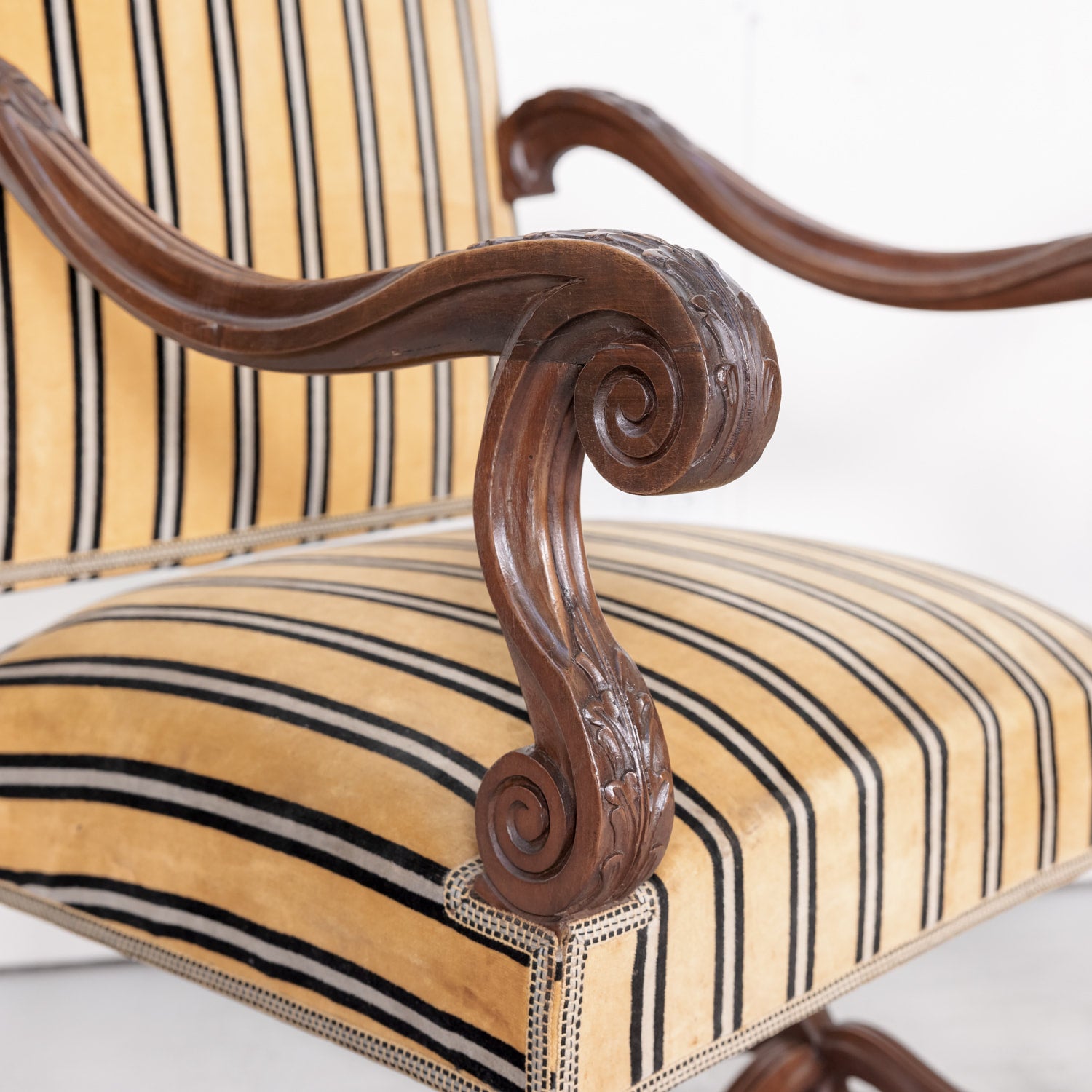 Louis XIV Pair of Oversize Fireside Arm Chairs