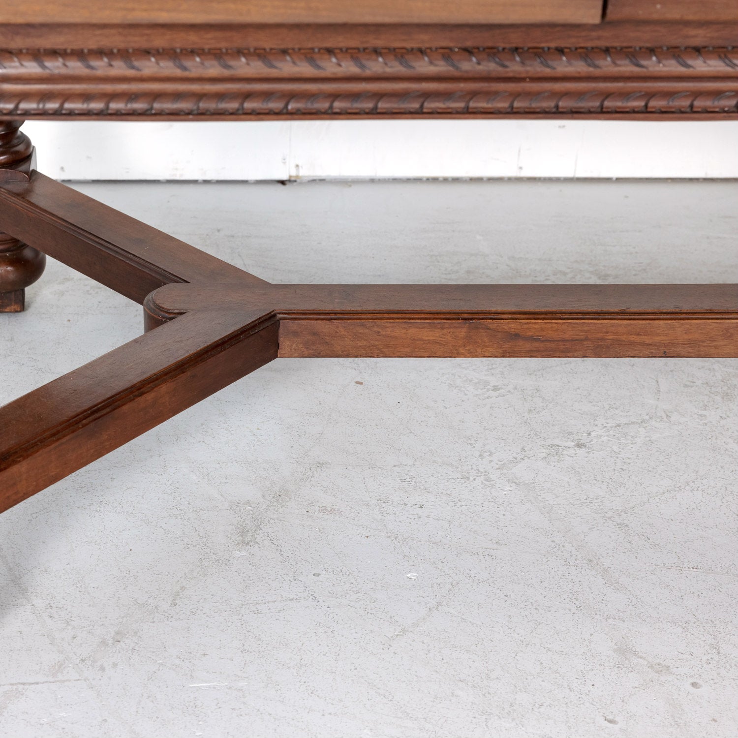 Antique French Louis XIII Walnut Draw Leaf Table with Barley Twist Legs