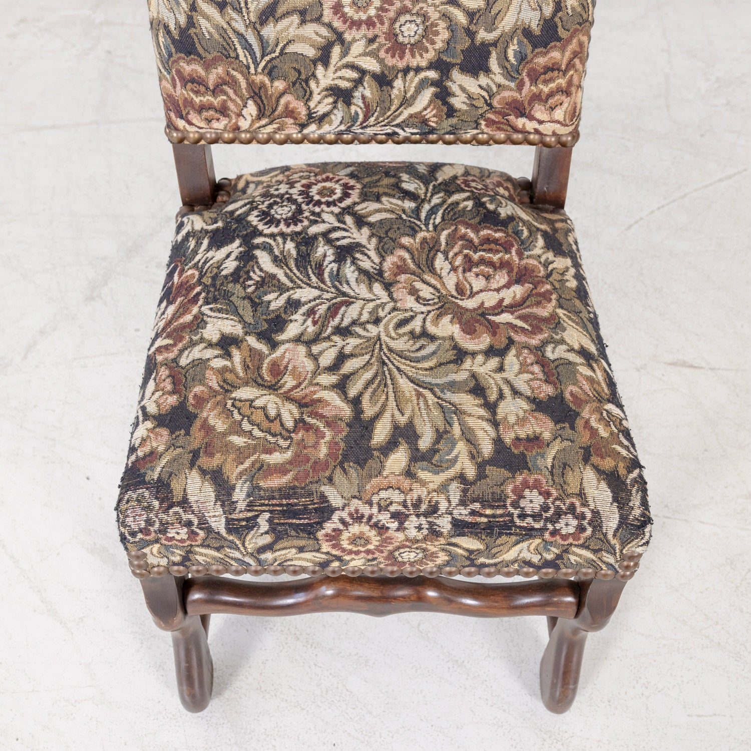 Late 19th Century French Louis XIII Style Os de Mouton Dining Side Chairs, Set of 8