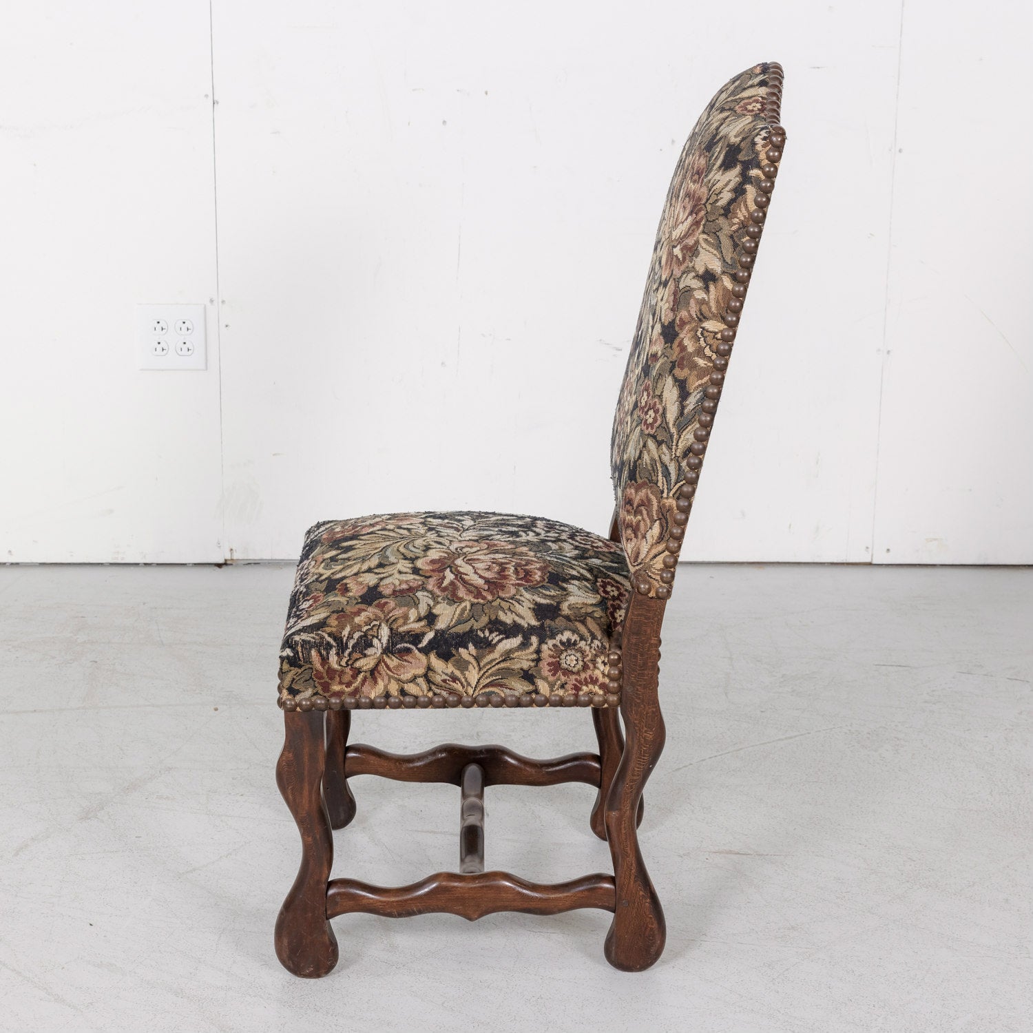 Late 19th Century French Louis XIII Style Os de Mouton Dining Side Chairs, Set of 8