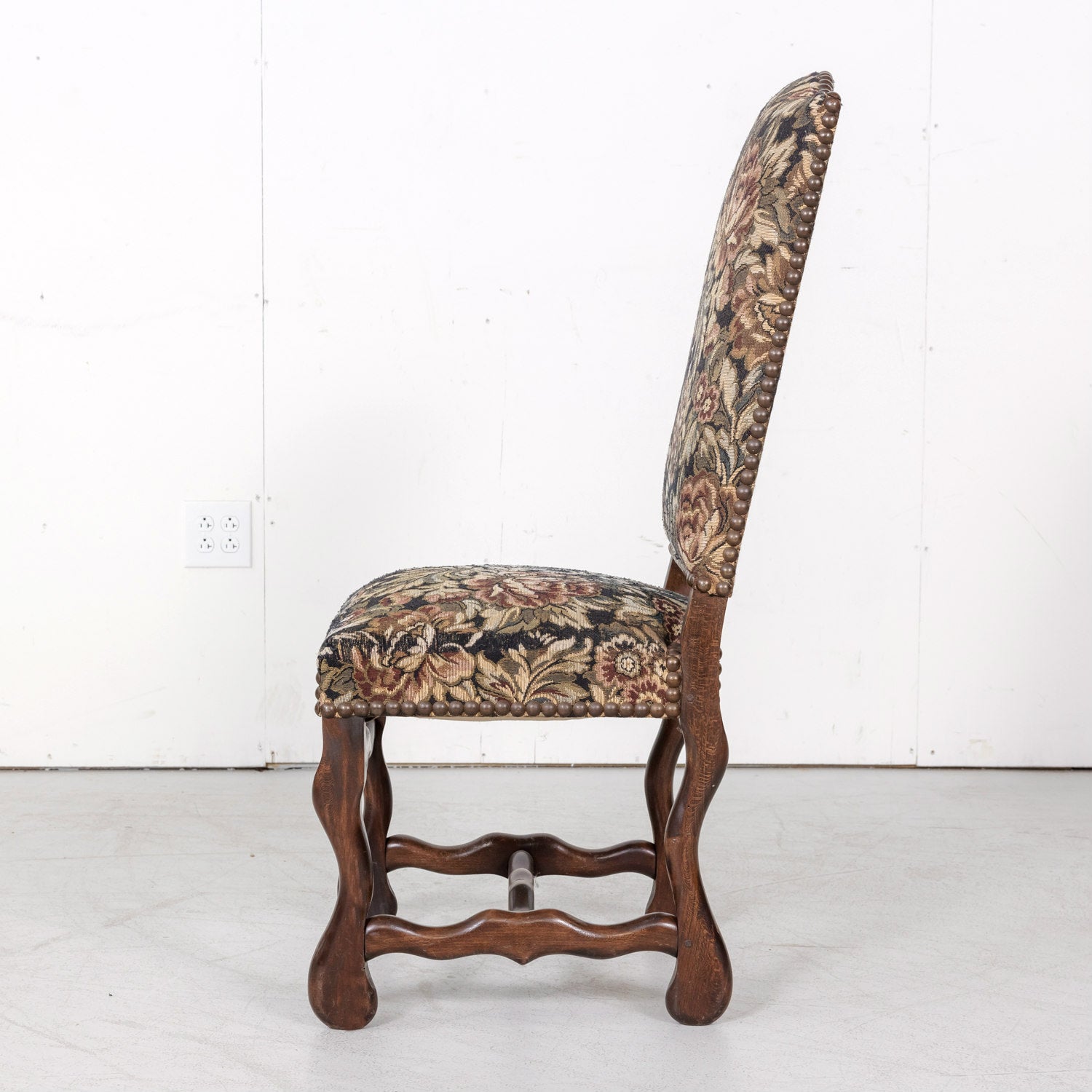 Late 19th Century French Louis XIII Style Os de Mouton Dining Side Chairs, Set of 8