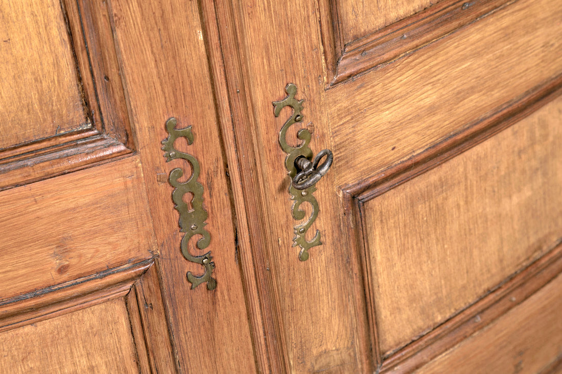 Antique French ​Boiserie Panel Corner Cabinet