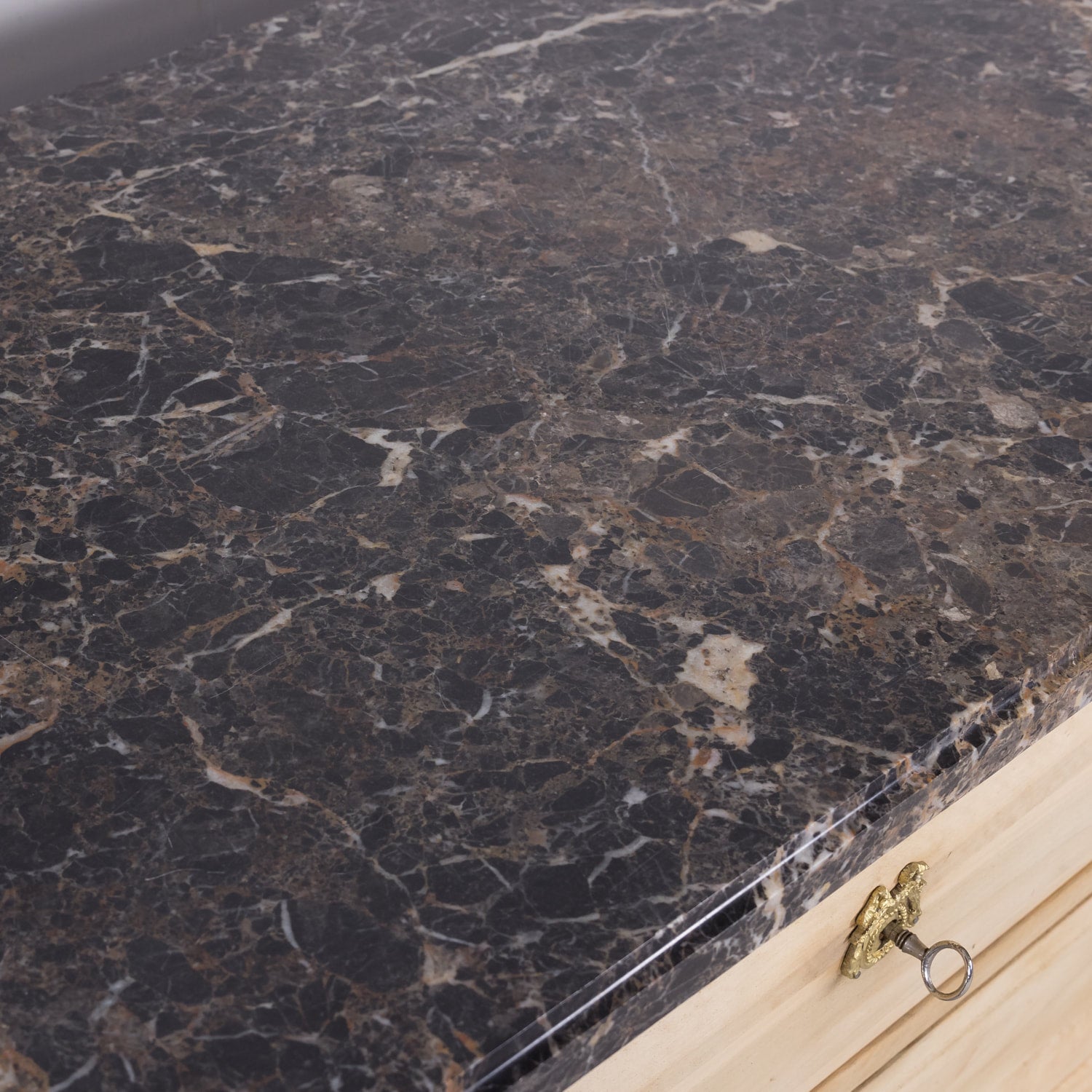 19th Century French Louis XVI Style Bleached Three-Drawer Commode with Marble Top
