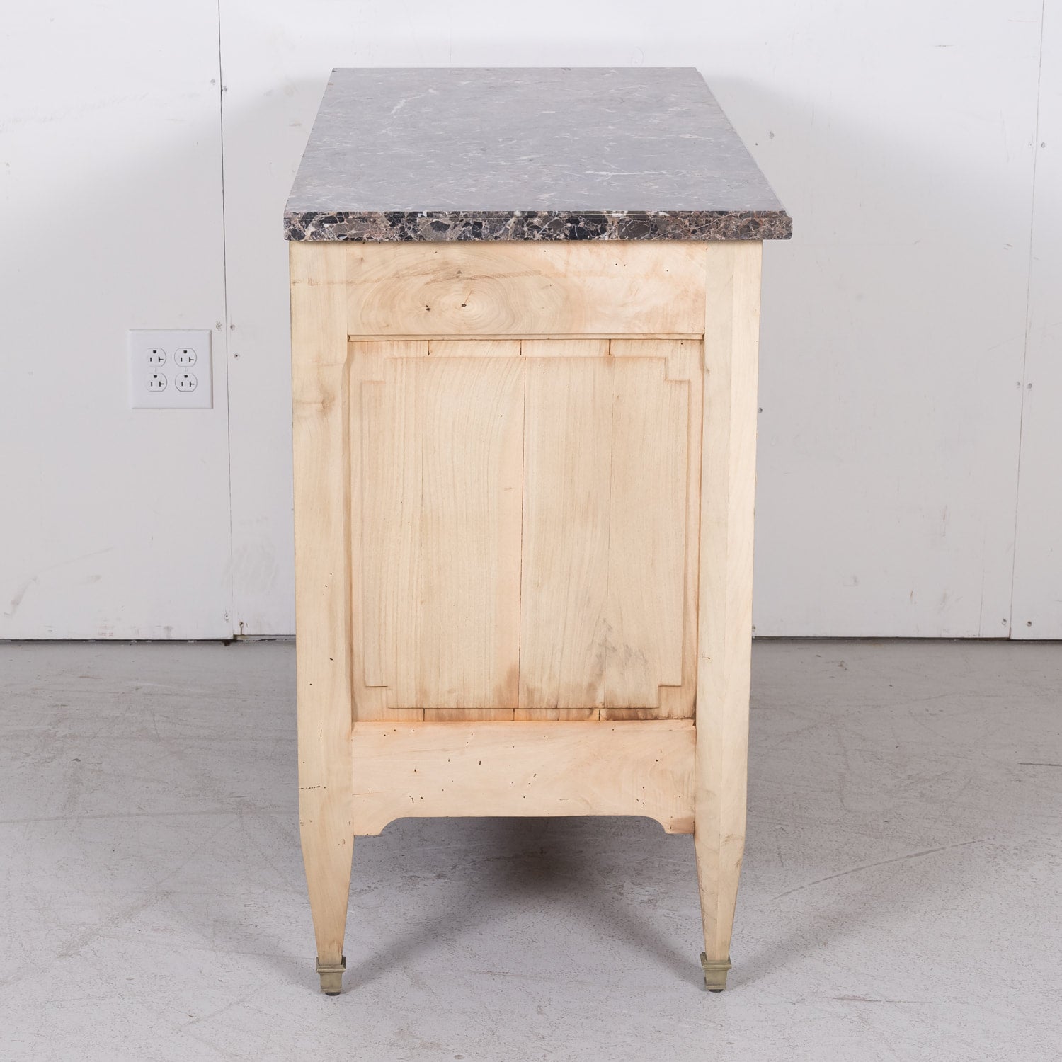 19th Century French Louis XVI Style Bleached Three-Drawer Commode with Marble Top