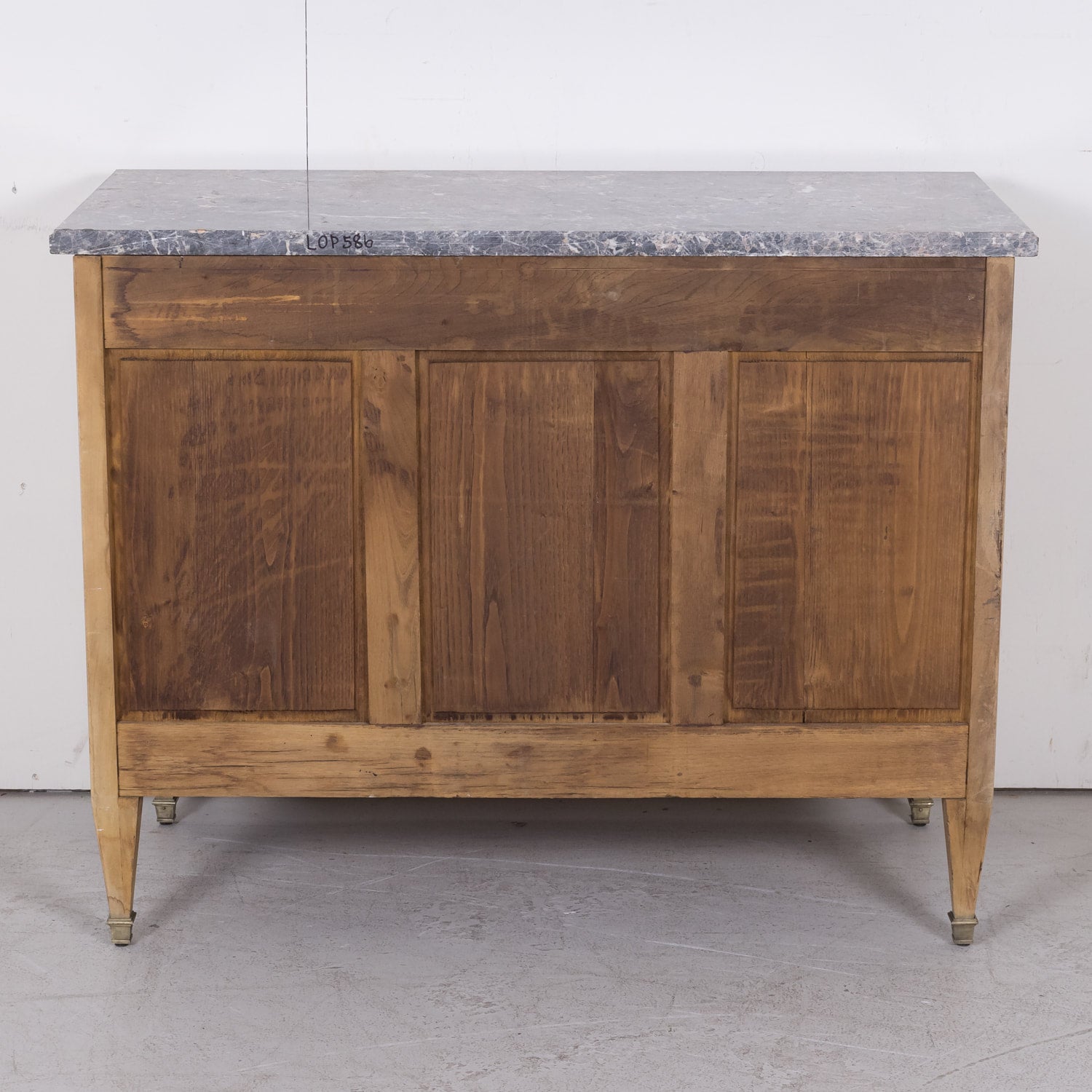19th Century French Louis XVI Style Bleached Three-Drawer Commode with Marble Top