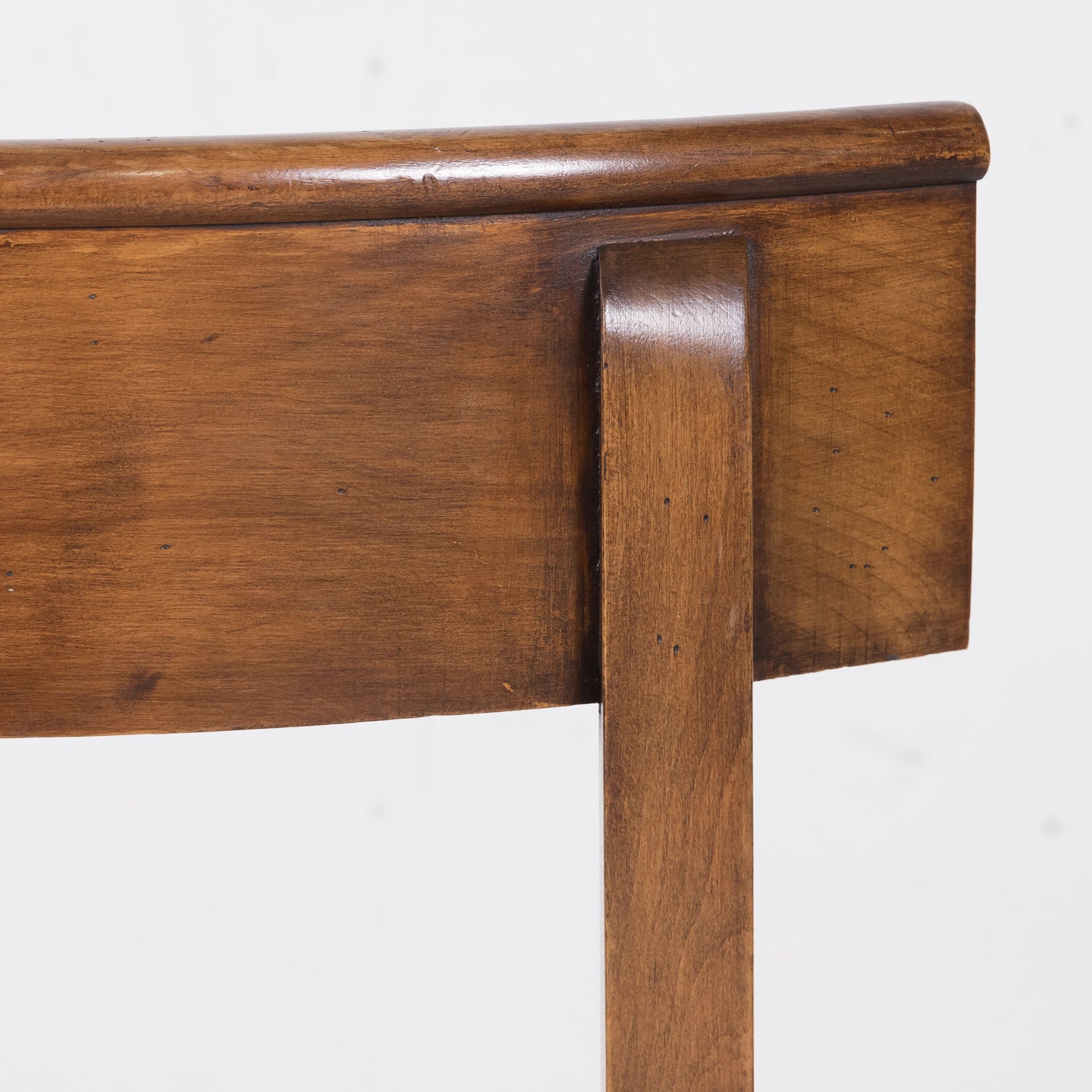 French Directoire Style Walnut Dining Side Chairs, Set of 6