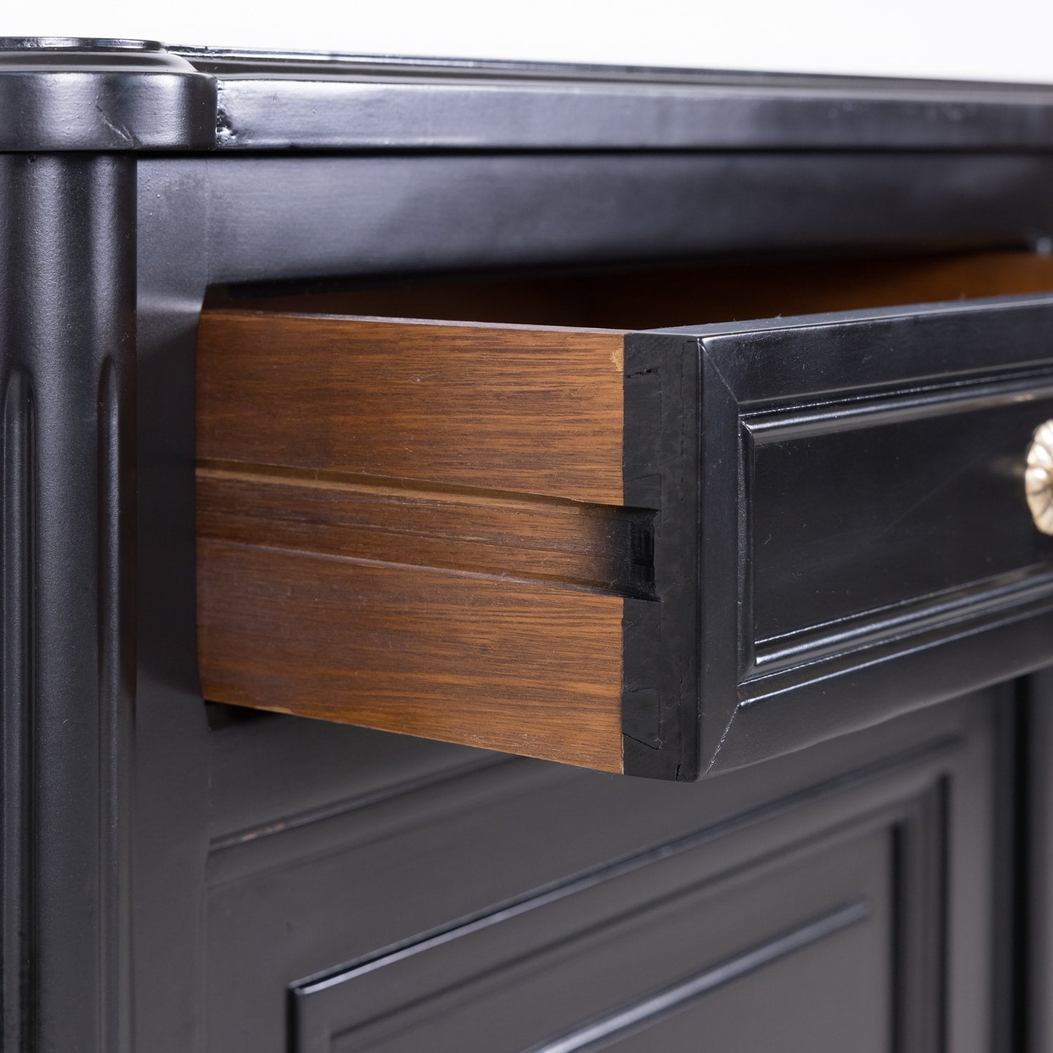 French Louis XVI Style Ebonized Mahogany Enfilade Buffet