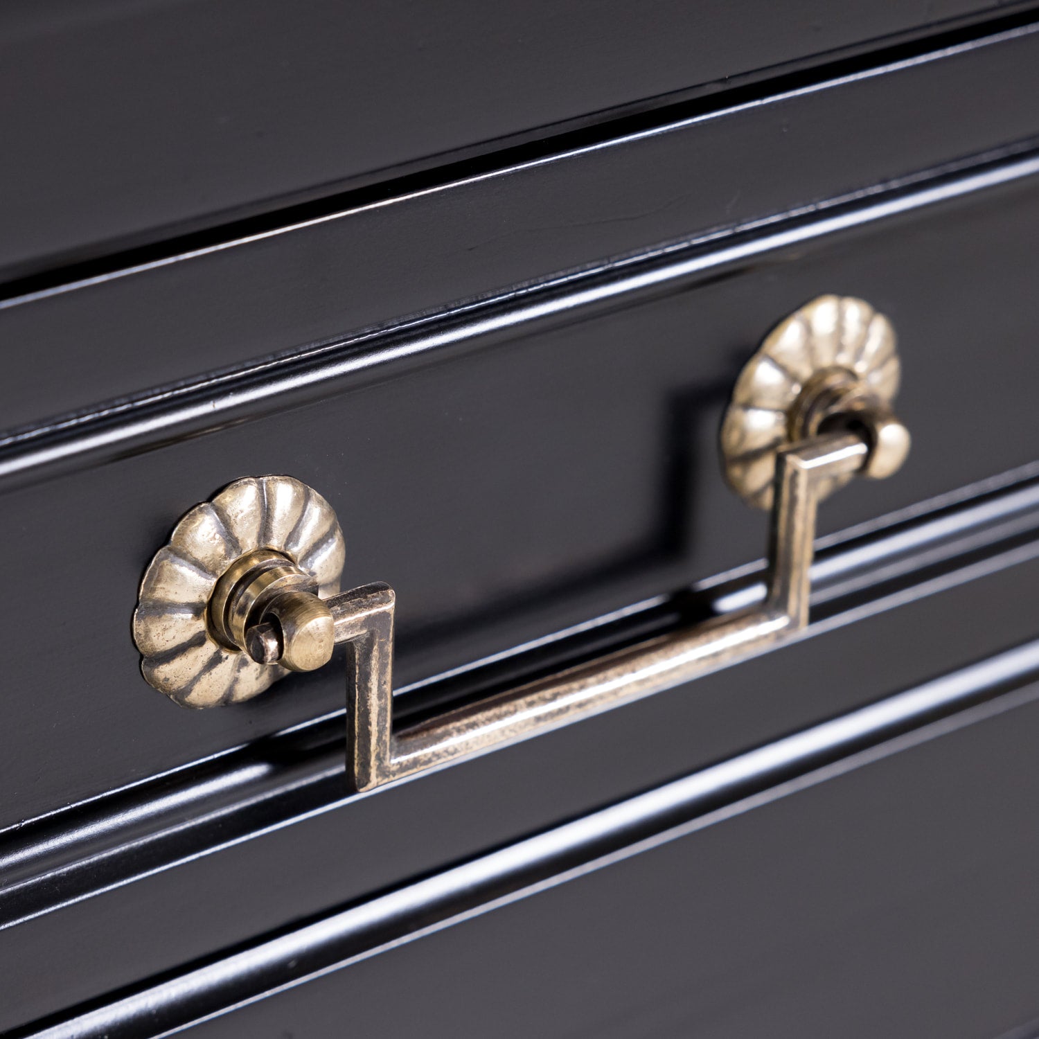 French Louis XVI Style Ebonized Mahogany Enfilade Buffet