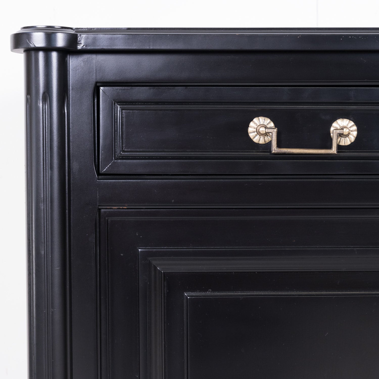 French Louis XVI Style Ebonized Mahogany Enfilade Buffet