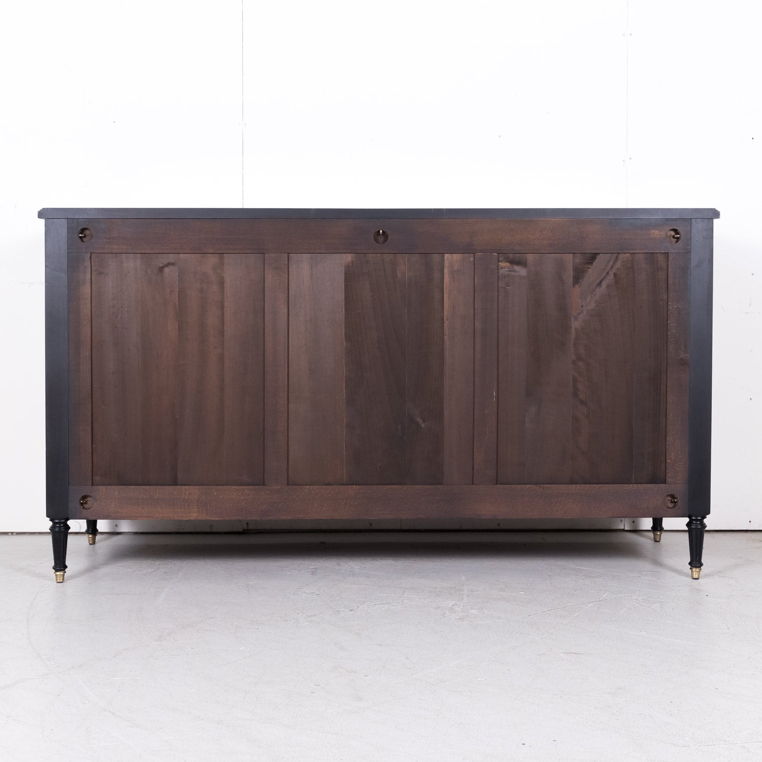 French Louis XVI Style Ebonized Mahogany Enfilade Buffet