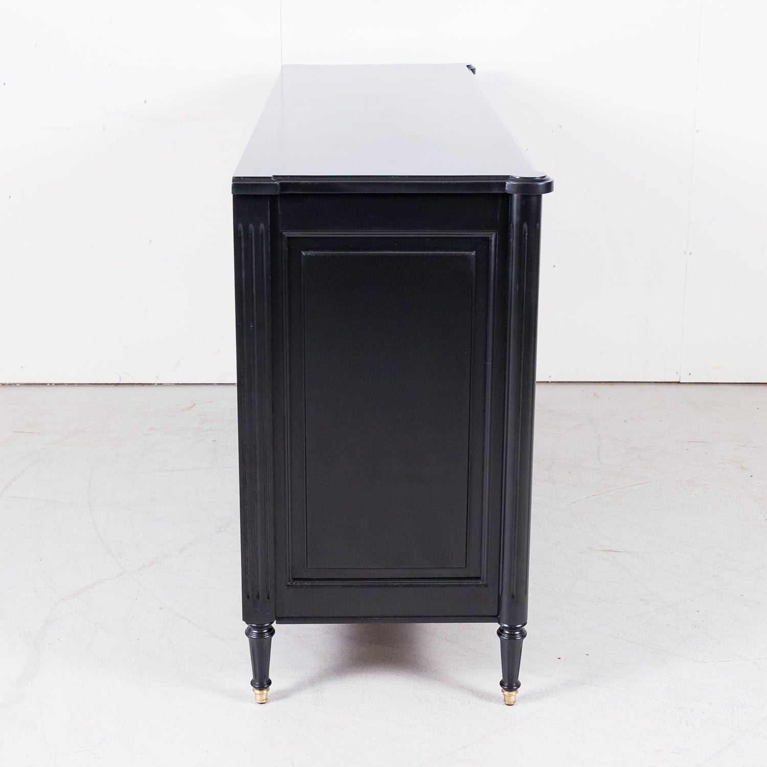 French Louis XVI Style Ebonized Mahogany Enfilade Buffet