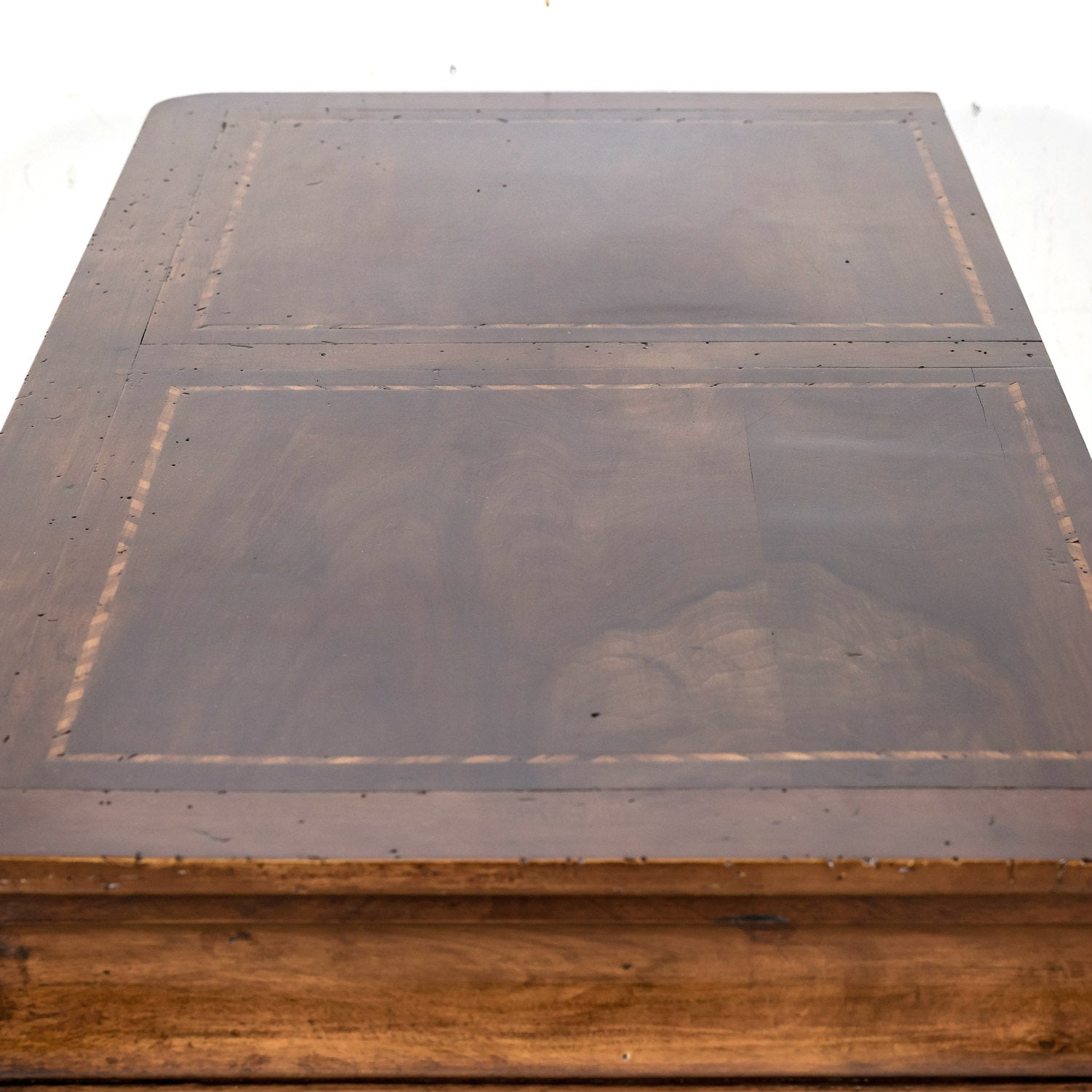 19th Century French Period Louis Philippe Walnut and Fruitwood Parquetry Commode with Bookmatched Front