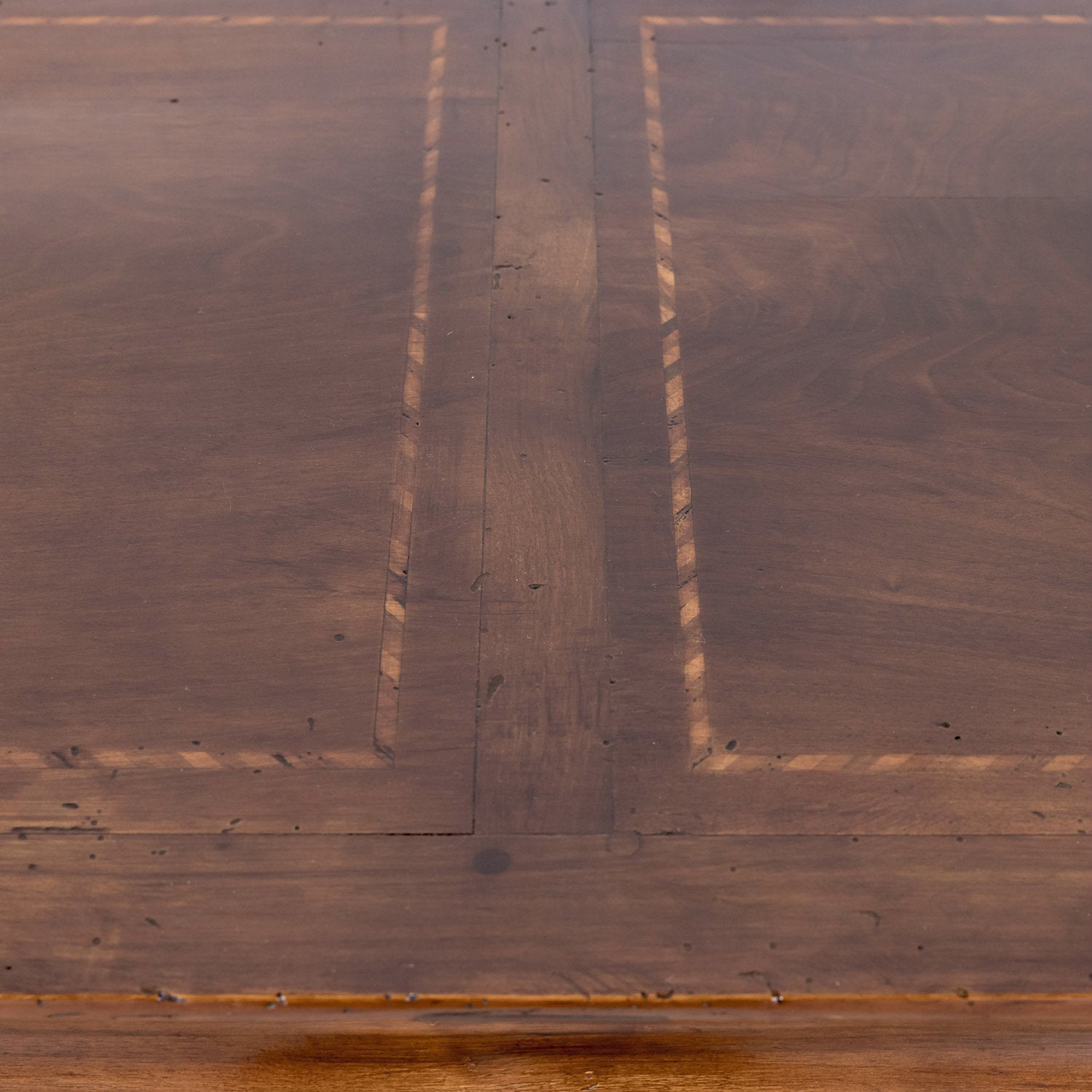 19th Century French Period Louis Philippe Walnut and Fruitwood Parquetry Commode with Bookmatched Front