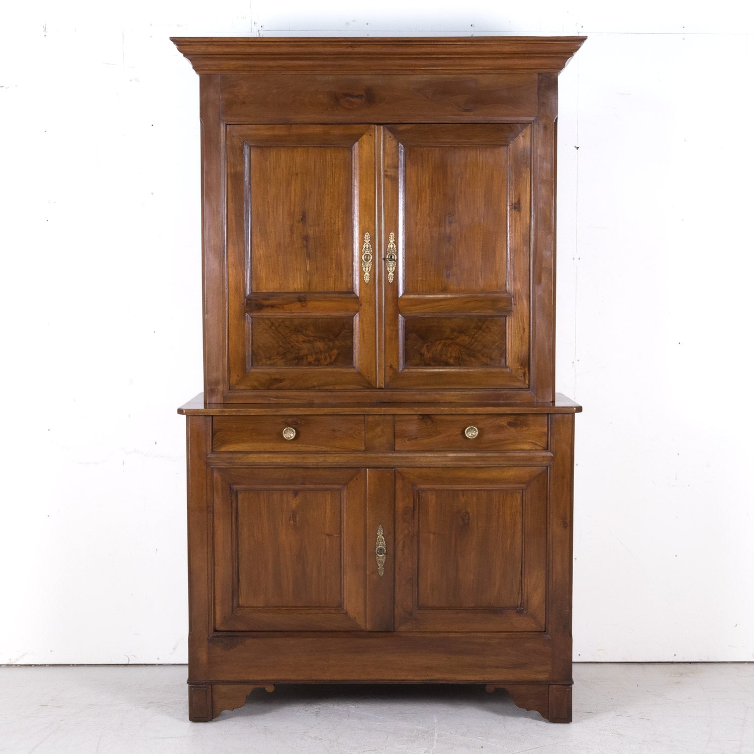 19th Century French Period Louis Phillipe Walnut Buffet Deux Corps