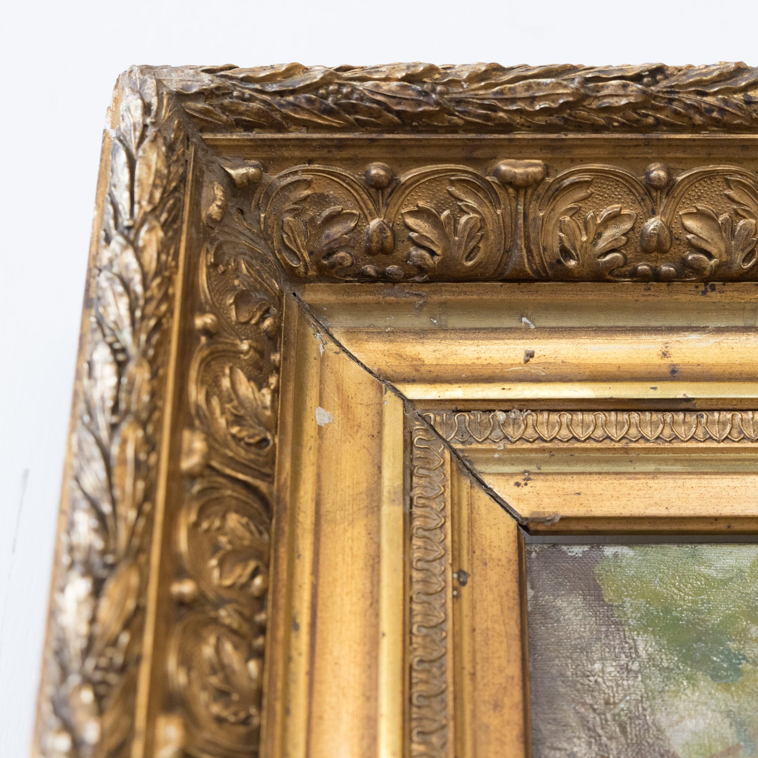 Late 19th Century French Painting of Cows on a Forest Path by Emile Godchaux, Signed